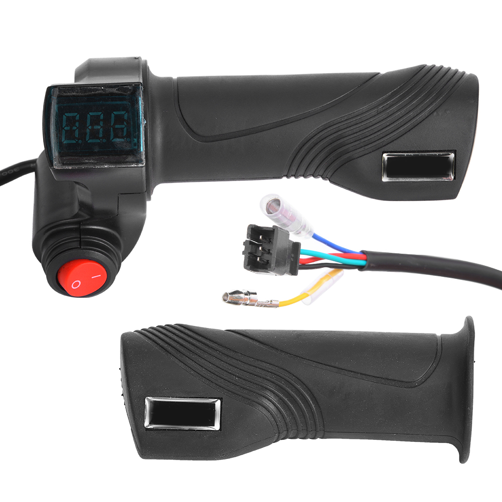 1 Paar Daumengasgriffe Mit Lcd-anzeige, Digitalem Batteriespannungsschalter Für E-bikes Und Elektrofahrzeuge