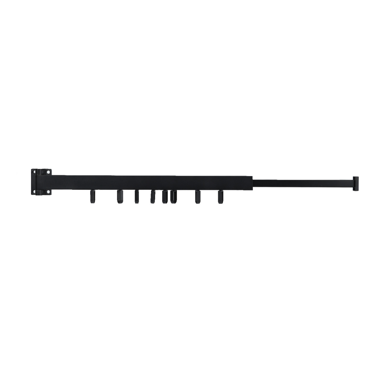 Einziehbare Und Platzsparende Wandwäscheleine Mit Drehbarem Ring, Ideal Für Balkon Oder Waschküche, Schwarz, 60 Cm (23,6 Zoll), Zusammenklappbar.