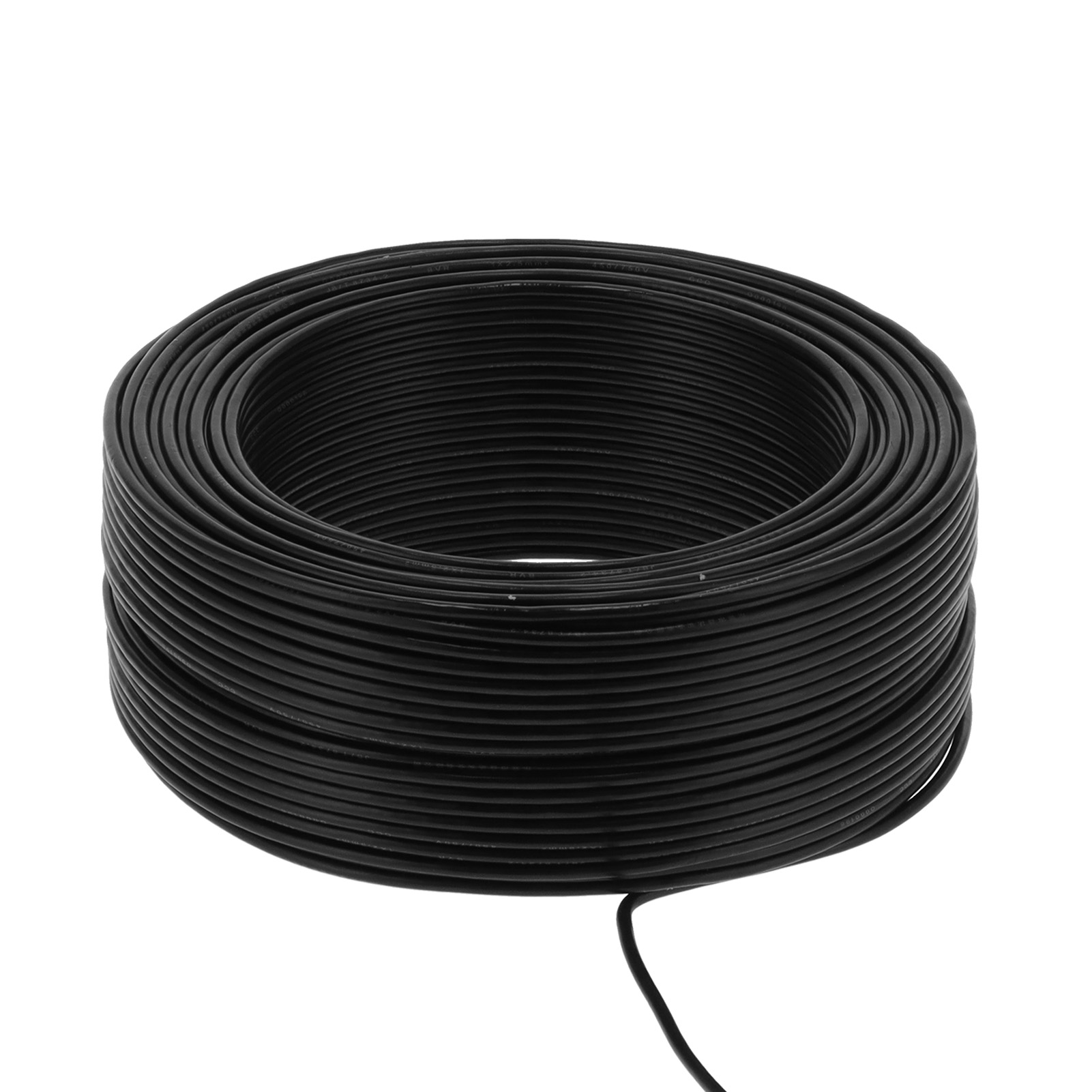 Kupfer-pvc-isoliertes Kabel, 19-adrig, Elektrischer Draht Bvr-1x2,5, 100 Meter, Schwarz, Ac 450 V