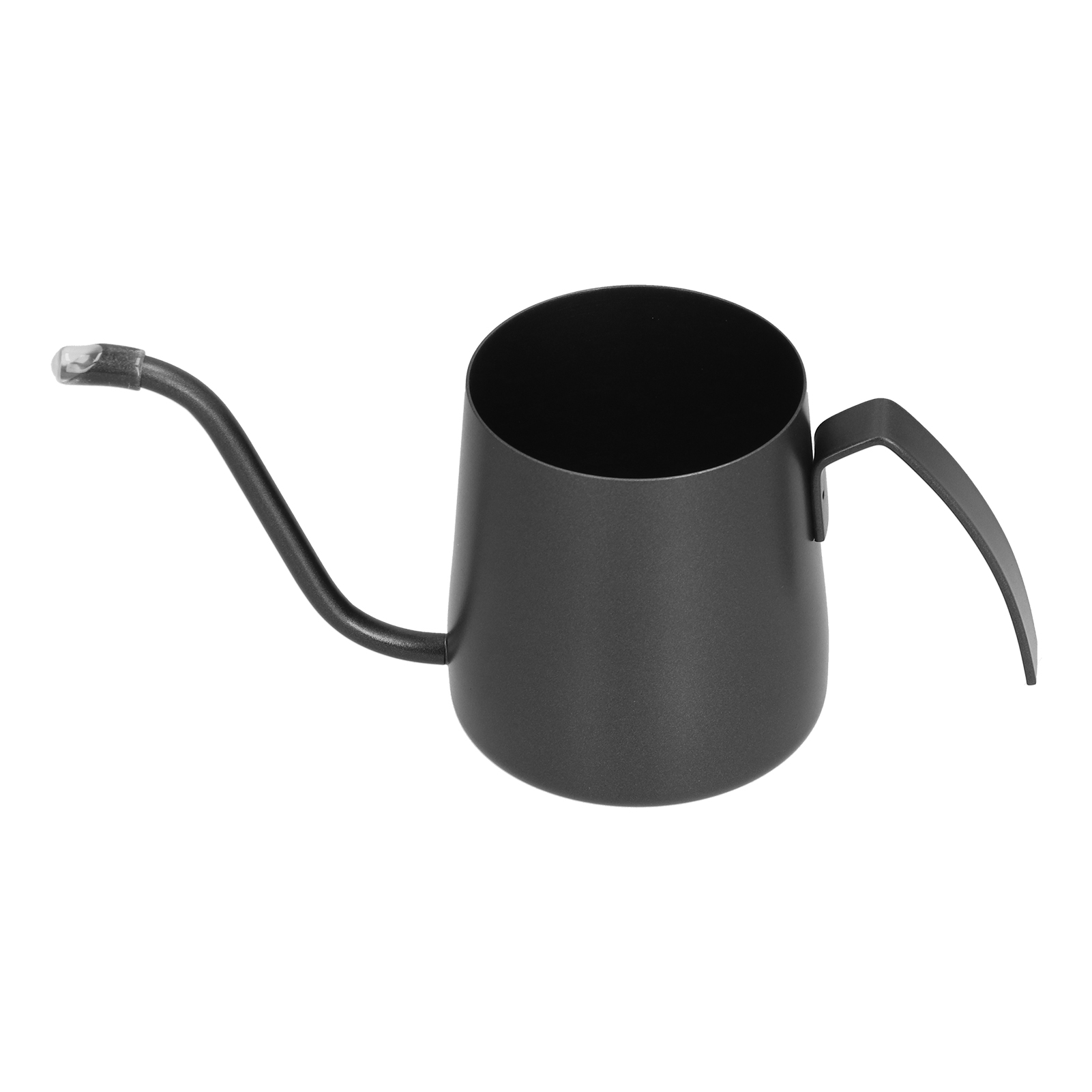 Kaffeekanne Aus Edelstahl Mit Langem, Schmalem Schwanenhalsausguss, Unbeschichtet, Für Zuhause, Schwarz, 350 Ml