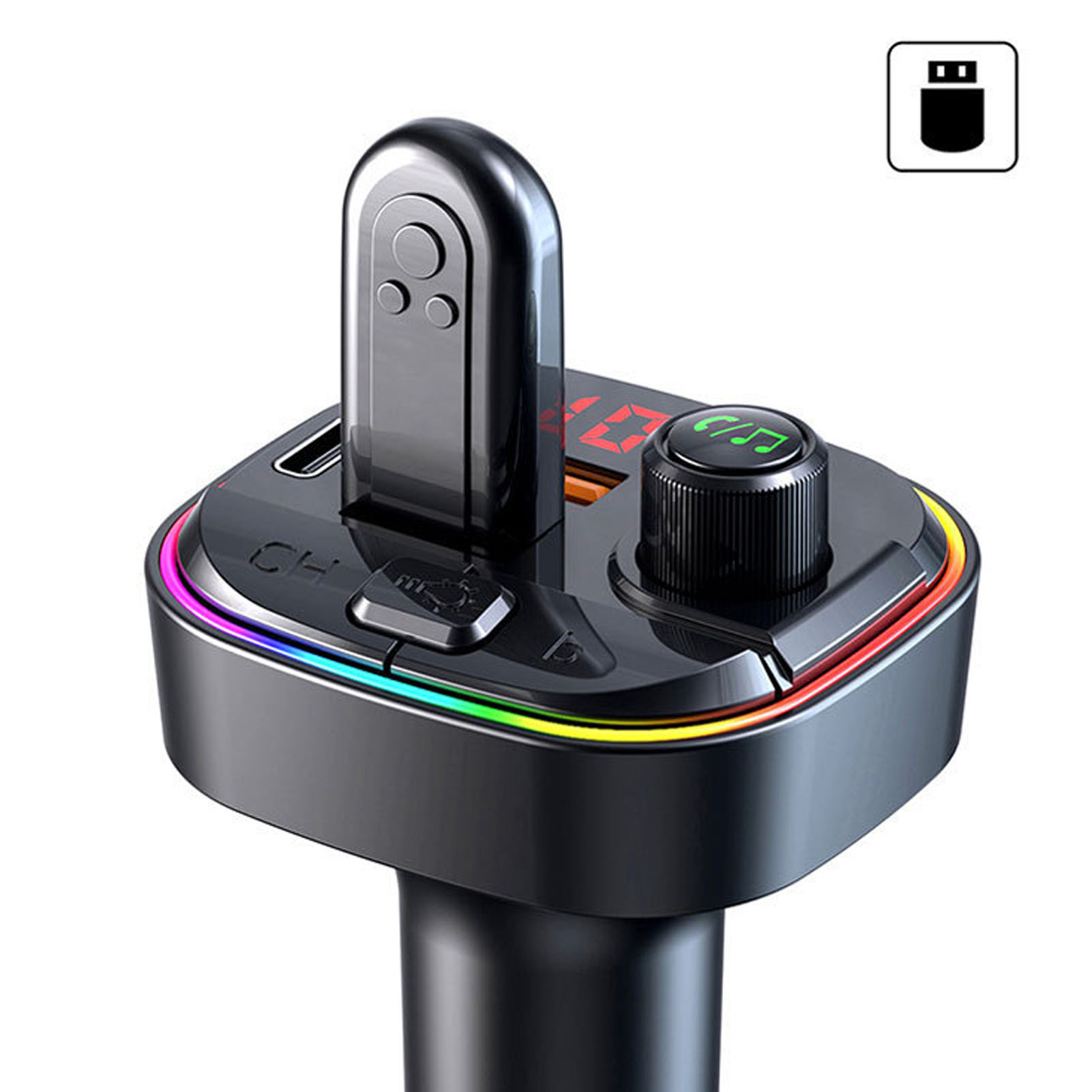 Bluetooth-autoradio Mit Zwei Usb-anschlüssen (typ C) Und Überspannungsschutz, Mp3-musikwiedergabe Für Fahrzeuge