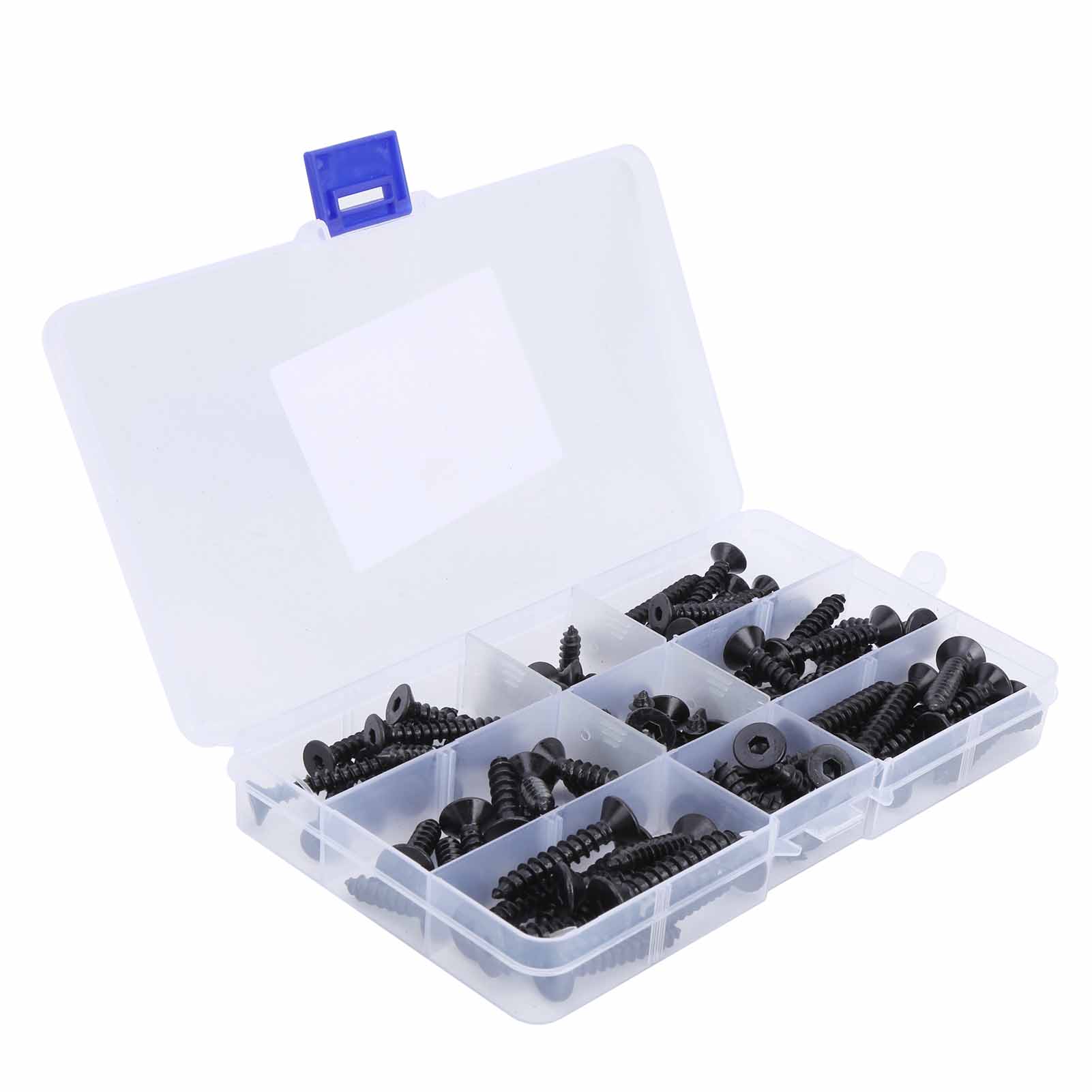90-teiliges Set Blechschrauben, Schwarze Innensechskant-senkkopfschrauben, Handwerkzeug, Hardware-zubehör