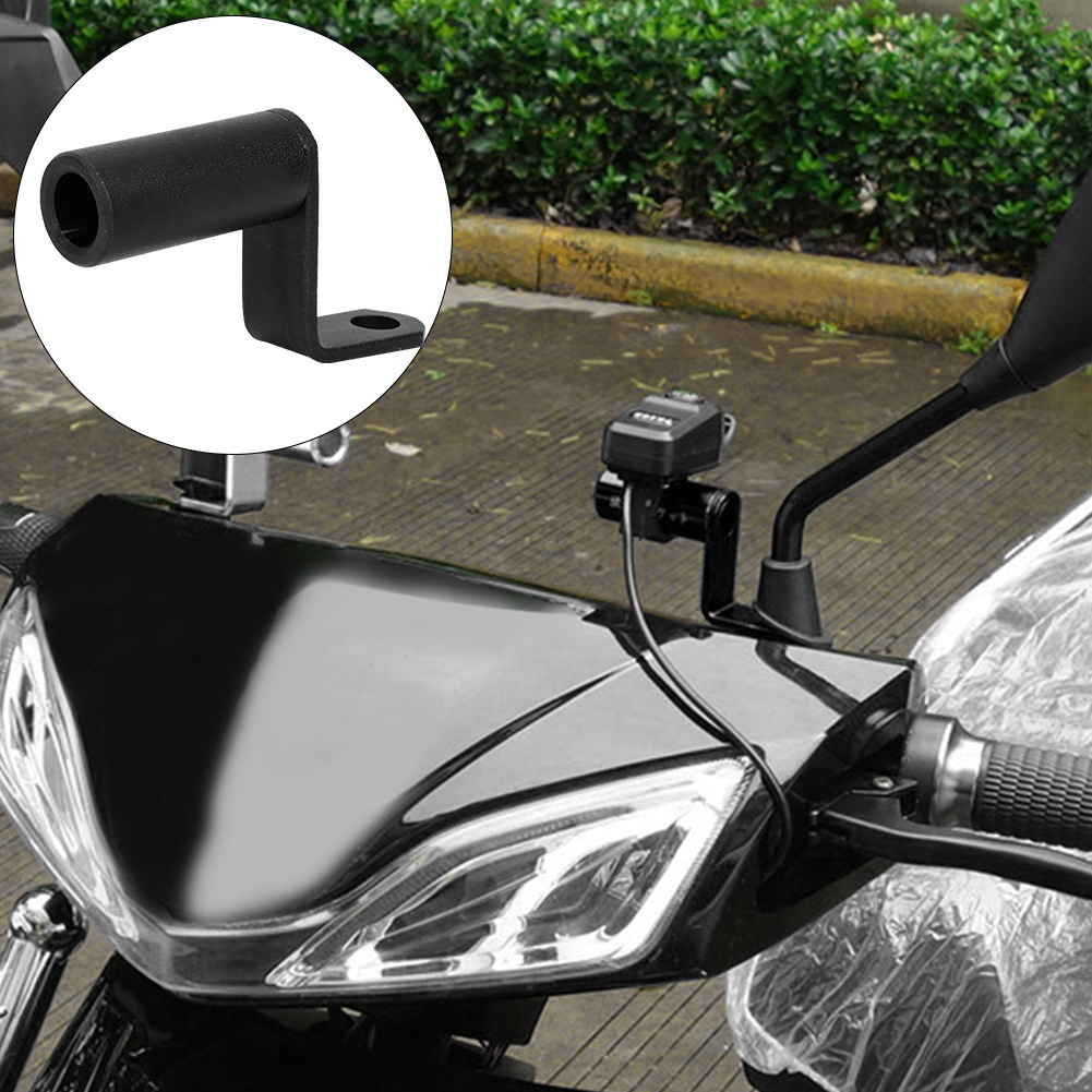 Motorrad-spiegelhalterung, Seitlicher Rückspiegelhalter, Klemmstange, Handyhalterung, Schwarz