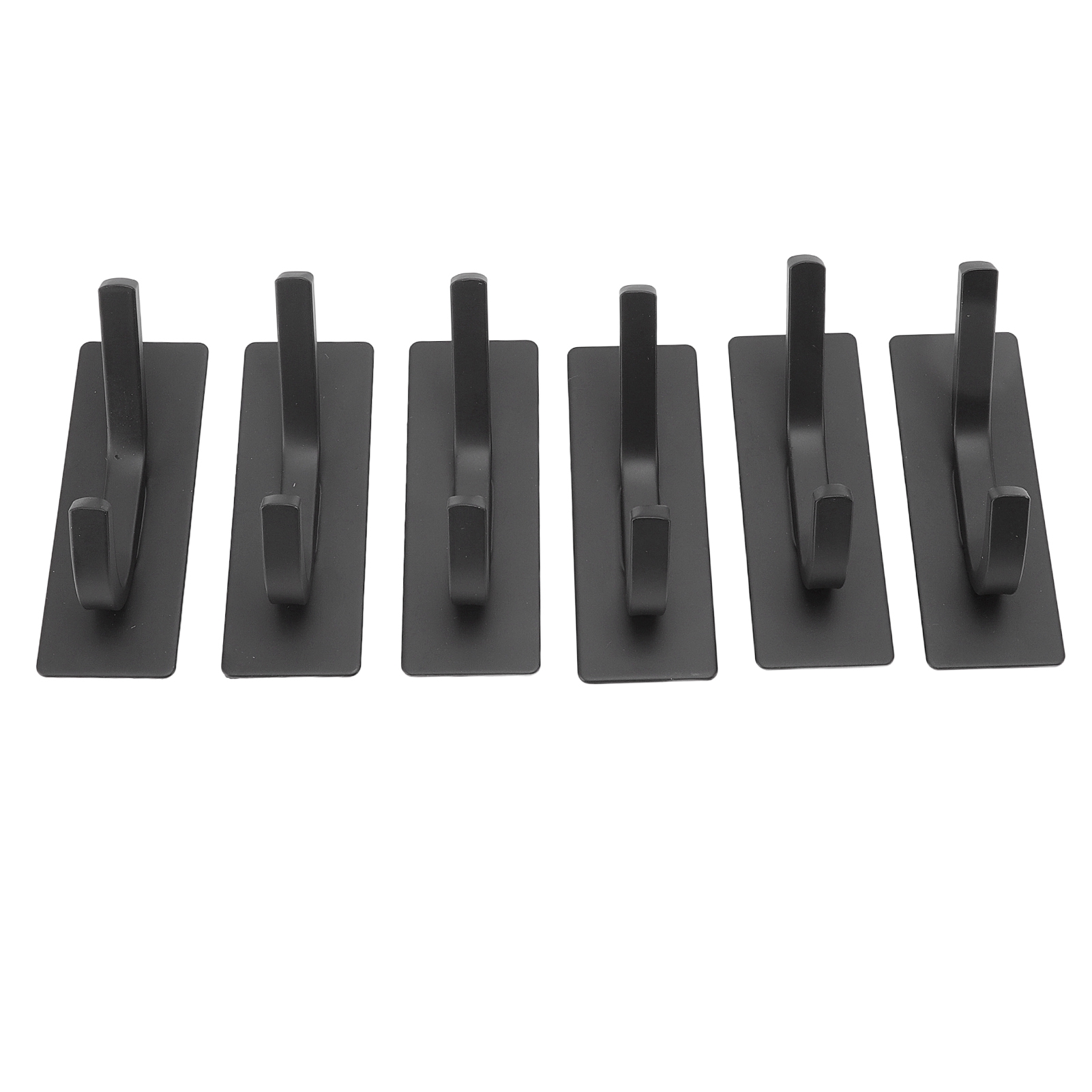 Set Mit 6 Doppelten, Selbstklebenden Wandhaken Aus Schwarzem Edelstahl Für Handtücher Und Kleidung
