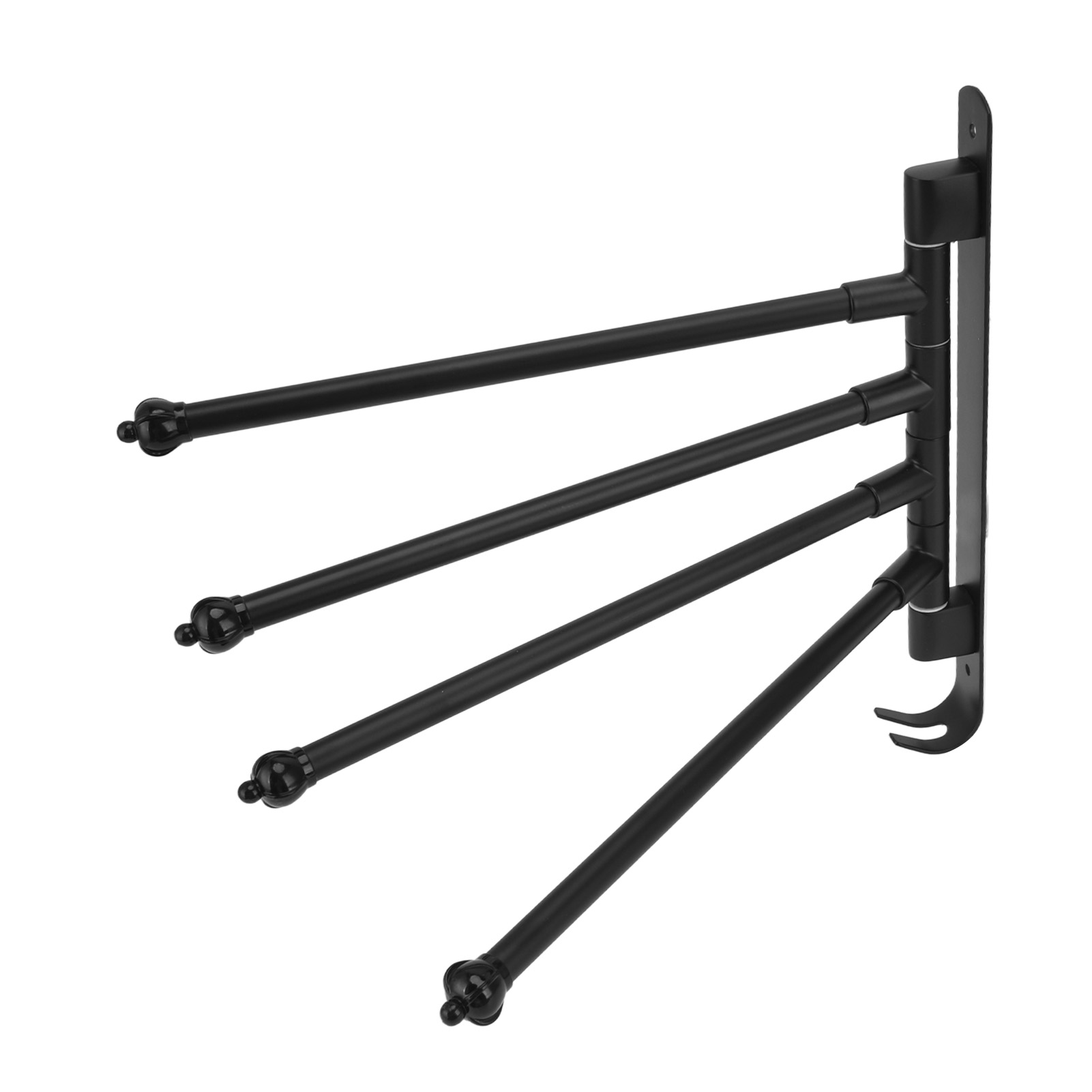 Schwenkbarer Handtuchhalter Aus Edelstahl, Schwarz, Drehbare Und Bewegliche Handtuchstange Für Badezimmer, Kleiderschrank, Küche, 4 Arme