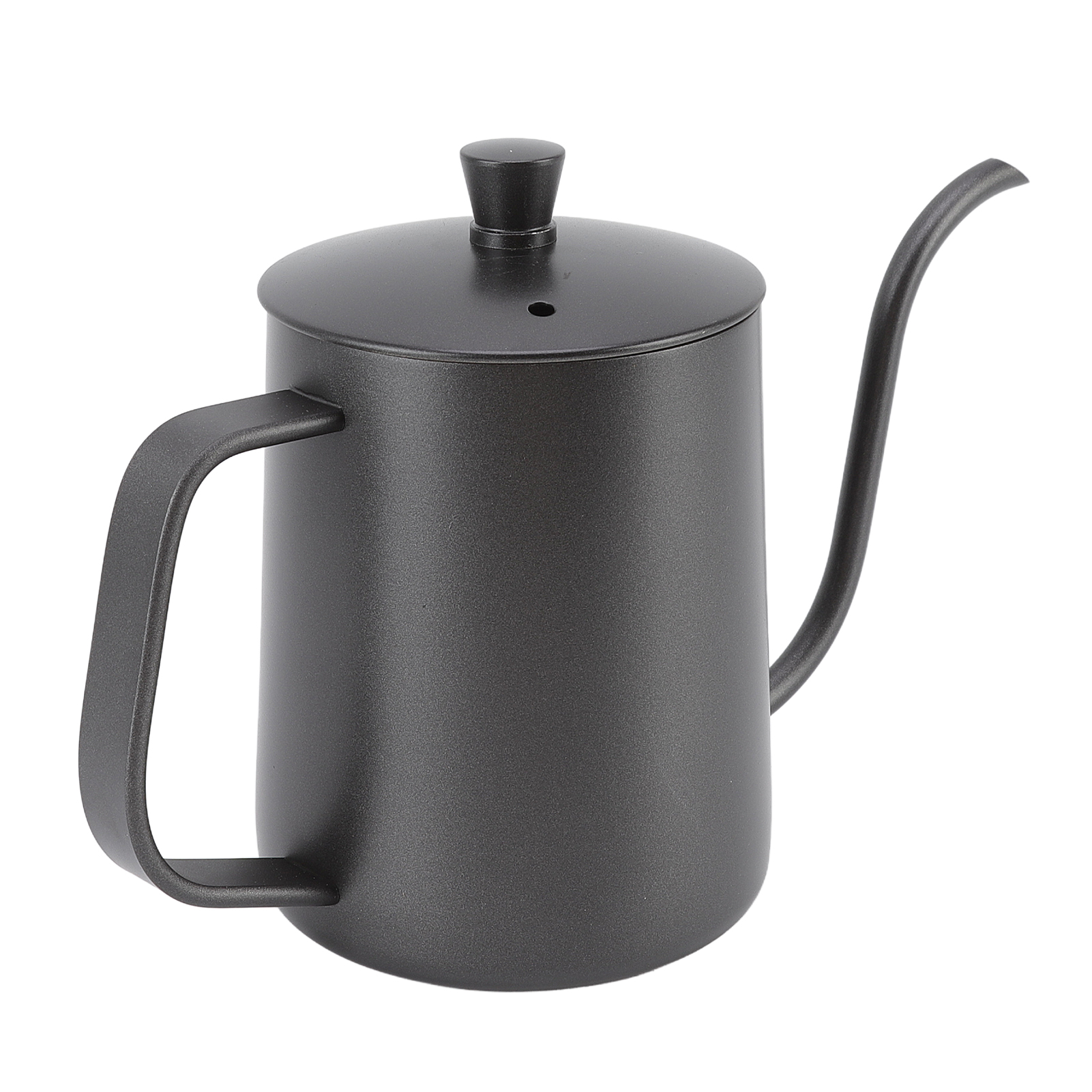 Filterkaffeekessel Aus Edelstahl, Schmaler Ausguss, Schwanenhals, 600 Ml, Schwarze Ptfe-beschichtung