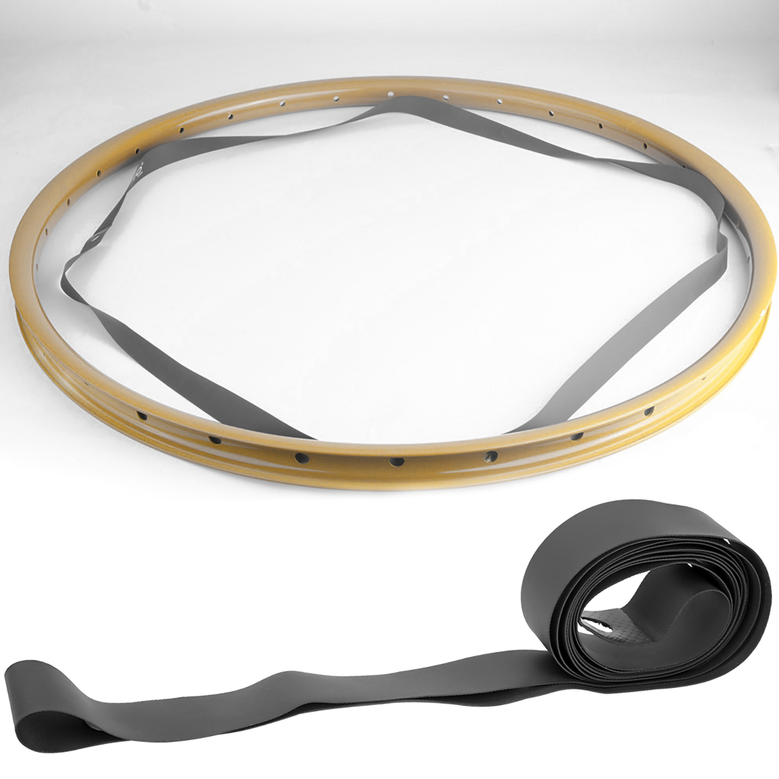 Pvc-fahrradschlauch-reifenschutzpolster Für Mountainbikes, Felgenband (schwarz, 700c)