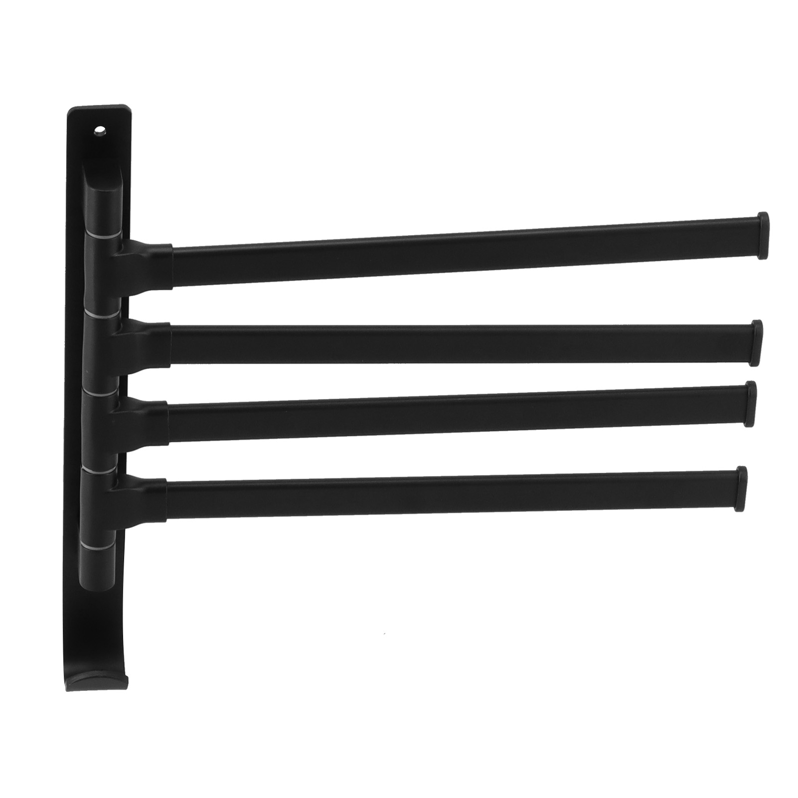 Drehbarer Handtuchhalter Mit 4 Stangen, Aus Platzsparendem Aluminium, Faltbar, Drehbar, Mattschwarz, Für Badezimmer, Küchen Und Hotels