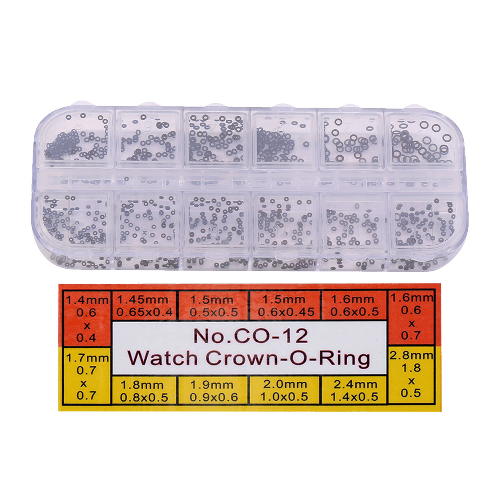 Gummi-o-ringe 1,4-2,8 Mm, 12 Größen, Uhrendichtungen, Kronen, O-ringe, Reparaturset, Wasserdicht.