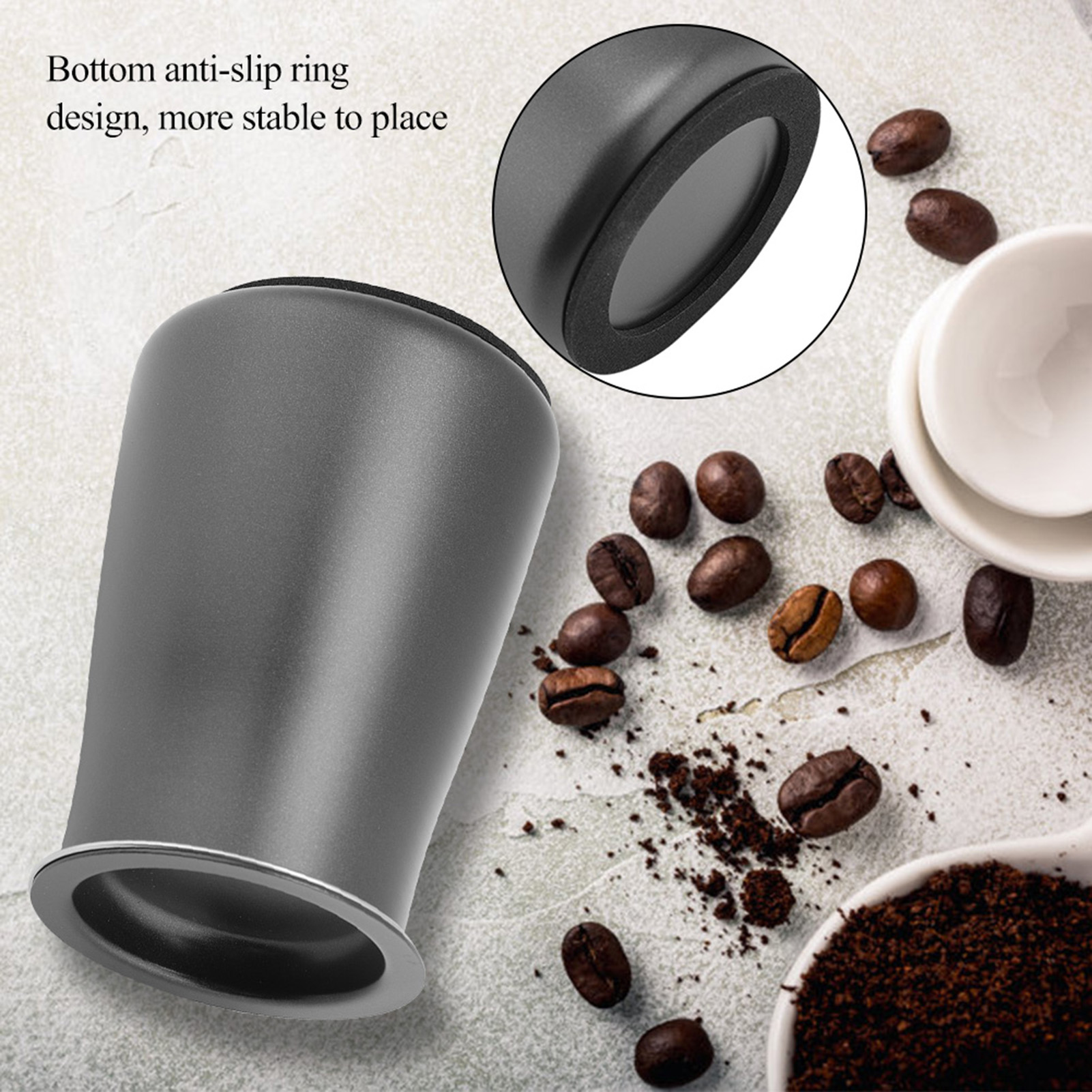 Kaffeesieb Aus Schwarzem Edelstahl, Staubdichtes Mehlsieb, Mahlwerkszubehör, Pulverfilter (schwarz)