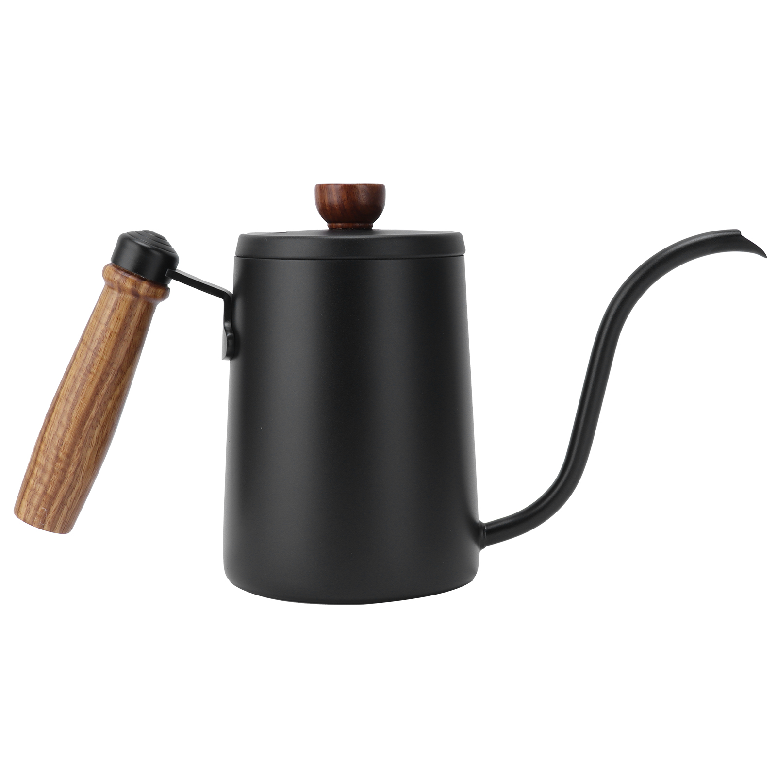 600-ml-kaffeekanne Aus Holz Und Edelstahl 304, Manuelle Kaffeefilterkanne Mit Holzgriff, Schwarz, Für Filterkaffee