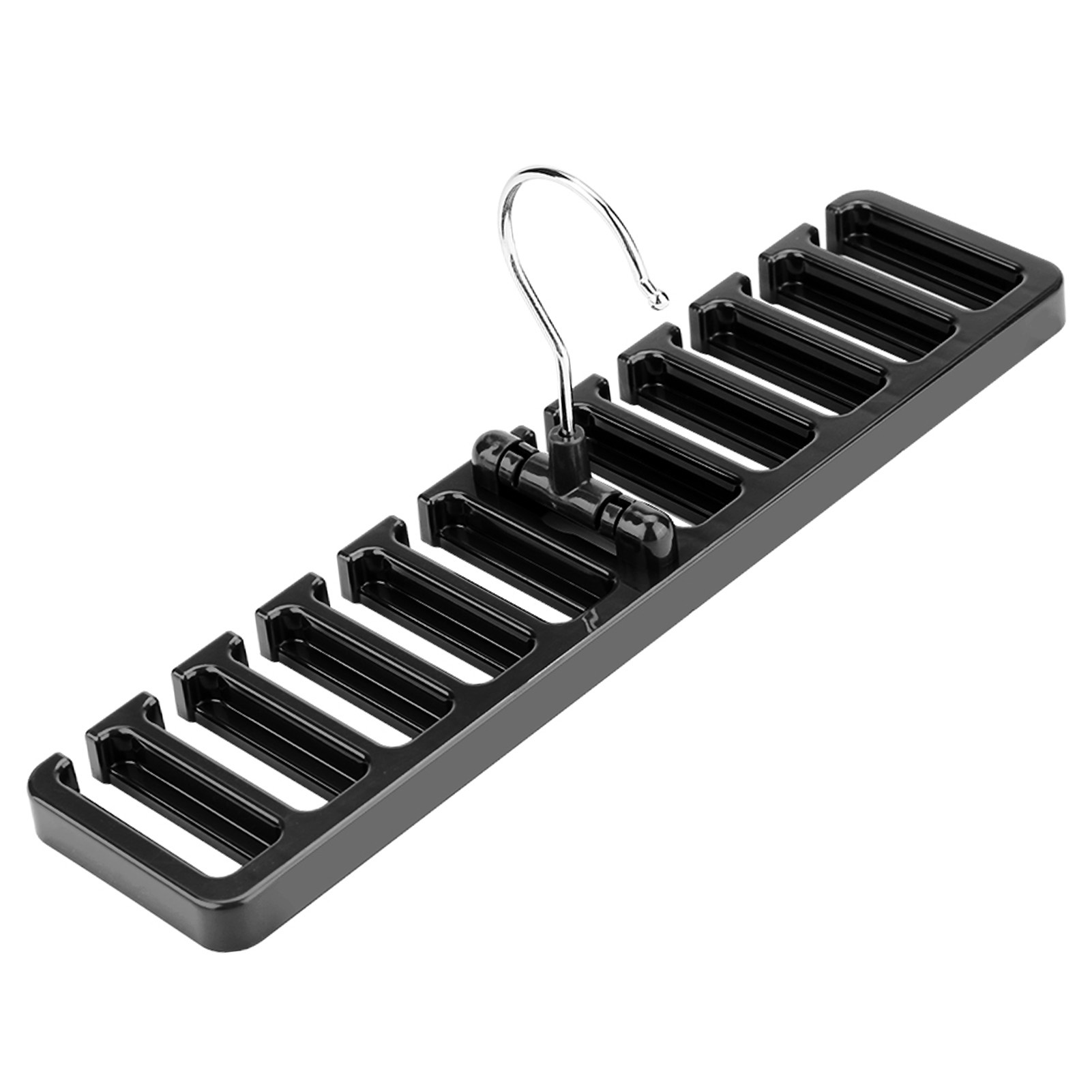 Robuster, Wandmontierter Halter Für Gürtel, Schals Und Krawatten, 10 Fächer, Schwarzer Kunststoff-aufbewahrungsorganizer, Platzsparend Für Ankleidezimmer Und Kleiderschrank.