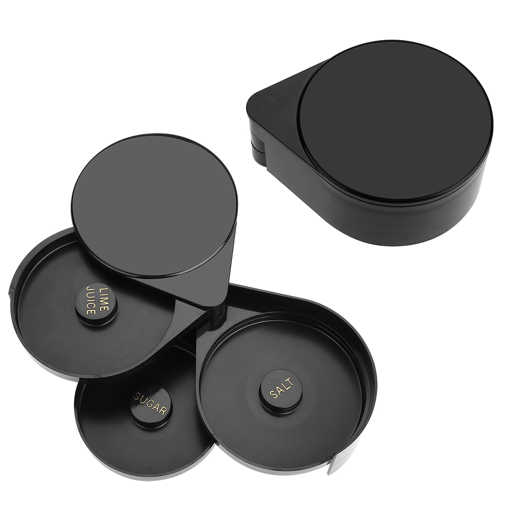 Set Aus 3 Cocktailgläsern Mit Salz- Und Zuckerrand, Barzubehör Für Die Hausbar, Schwarz, Ideal Für Partys Und Empfänge