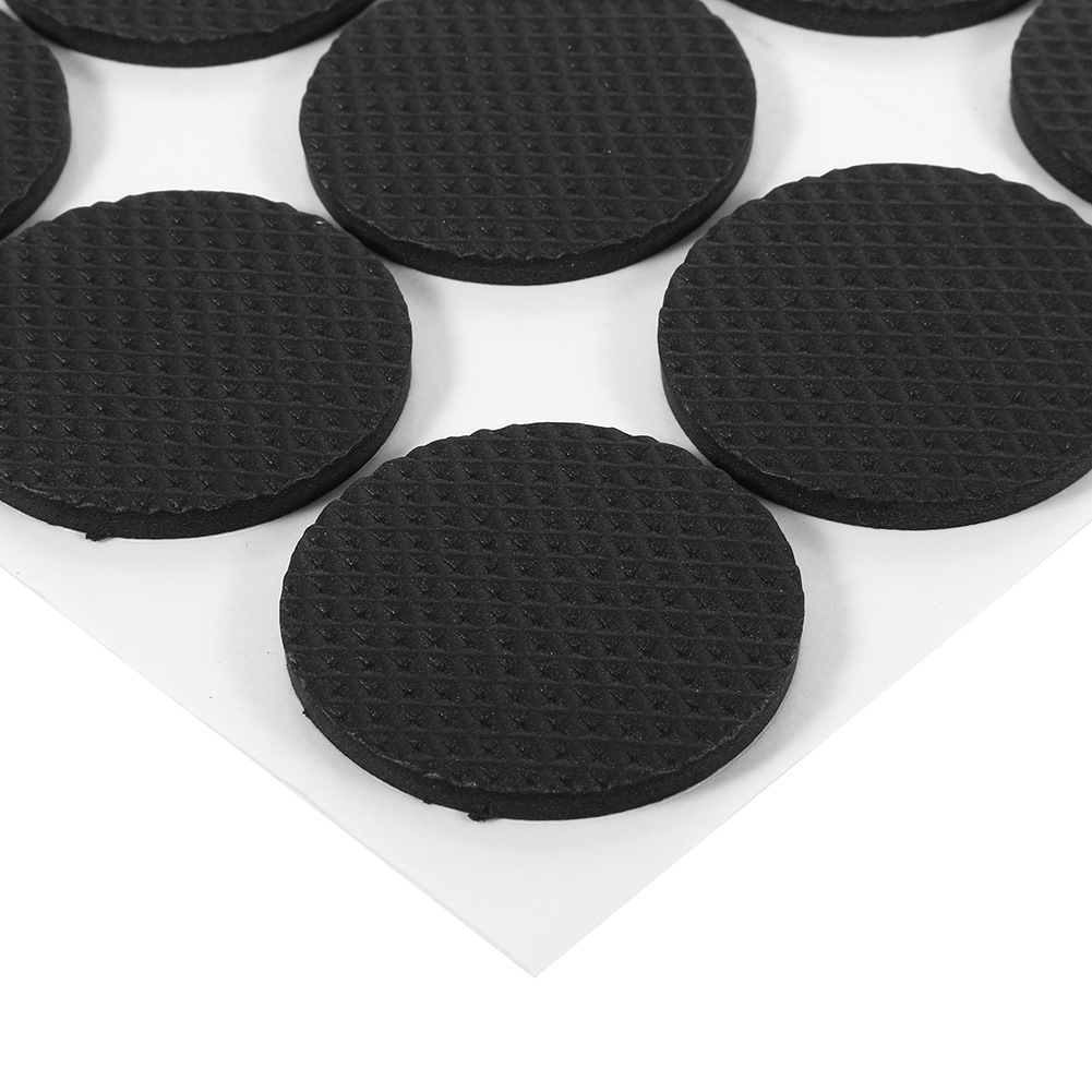 12 Schwarze, Selbstklebende Pads Zum Schutz Von Böden, Runde Gummipads Für Möbel, Sofa, Tisch, Stuhl, Rutschfest, 12 Stück