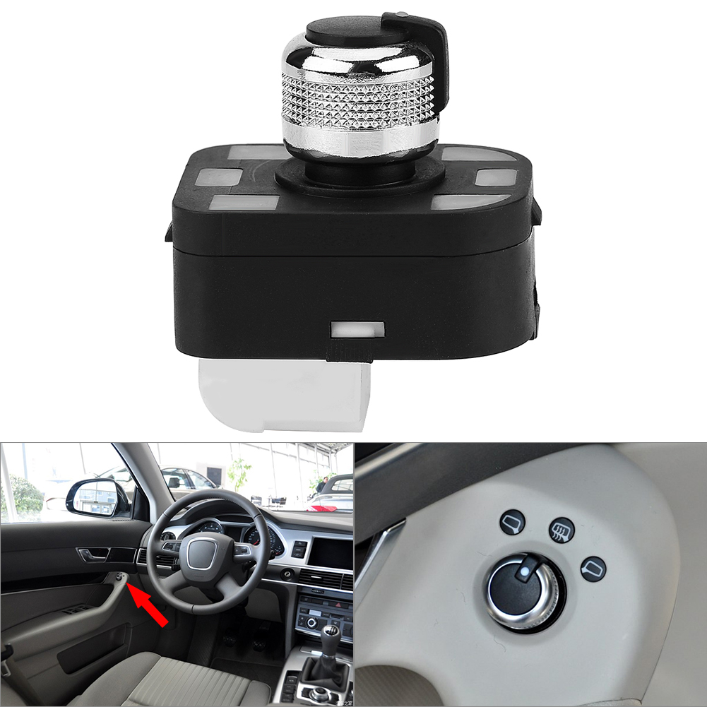 Schwarzer Und Verchromter Schalterknopf Für Den Rückspiegel Von Audi A2, A3, A4 Und A6 (4f0 959 565)
