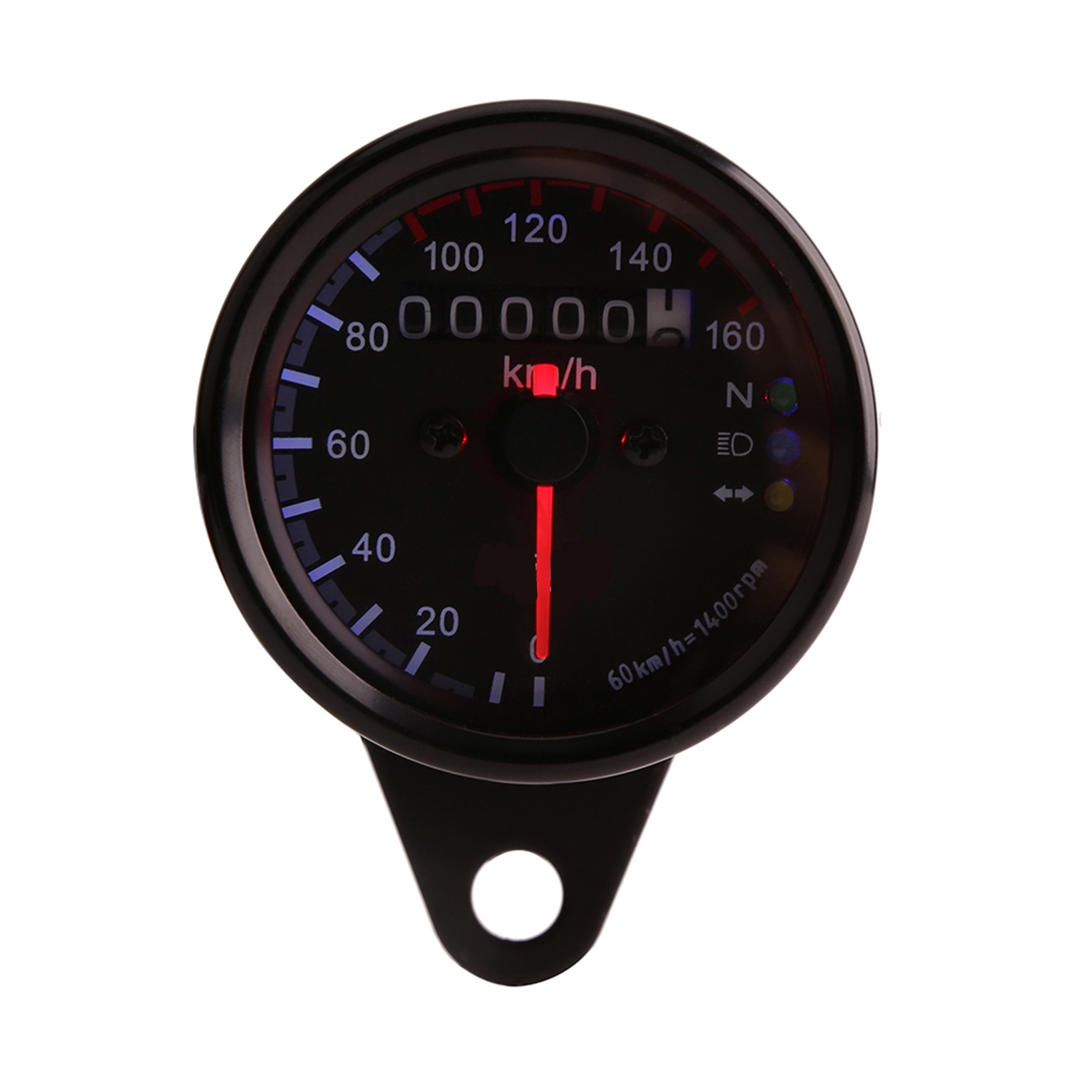 Motorrad-tachometer Mit Led-hintergrundbeleuchtung, Universelle Geschwindigkeitsanzeige Mit Blinker, Schwarz