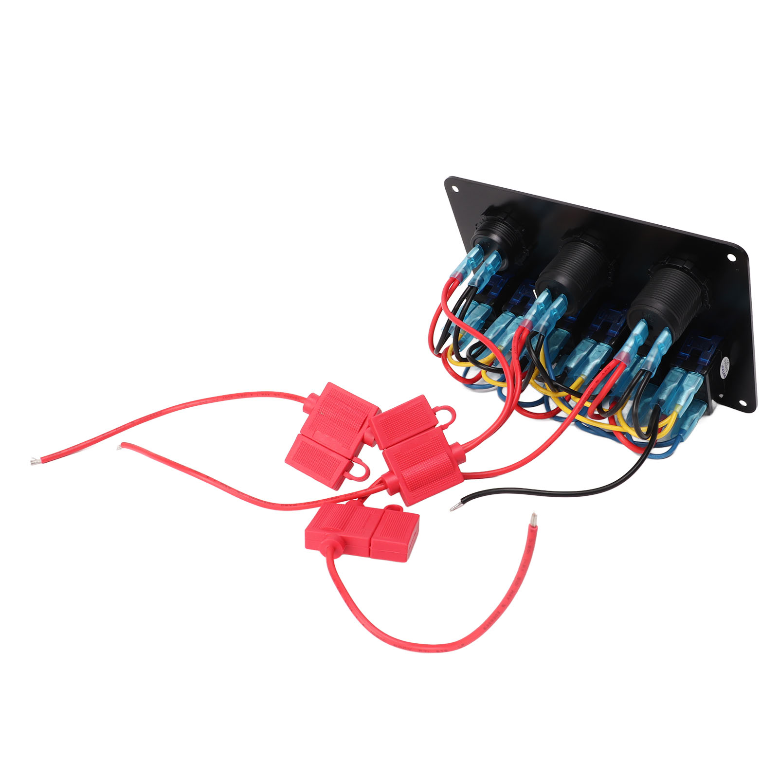 Wasserdichtes 6-poliges Wippschalterpanel 12–24 V, 20 A, Blaue Led, 5-poliger Überlastschutz Für Boote, Wohnmobile Und Reisebusse