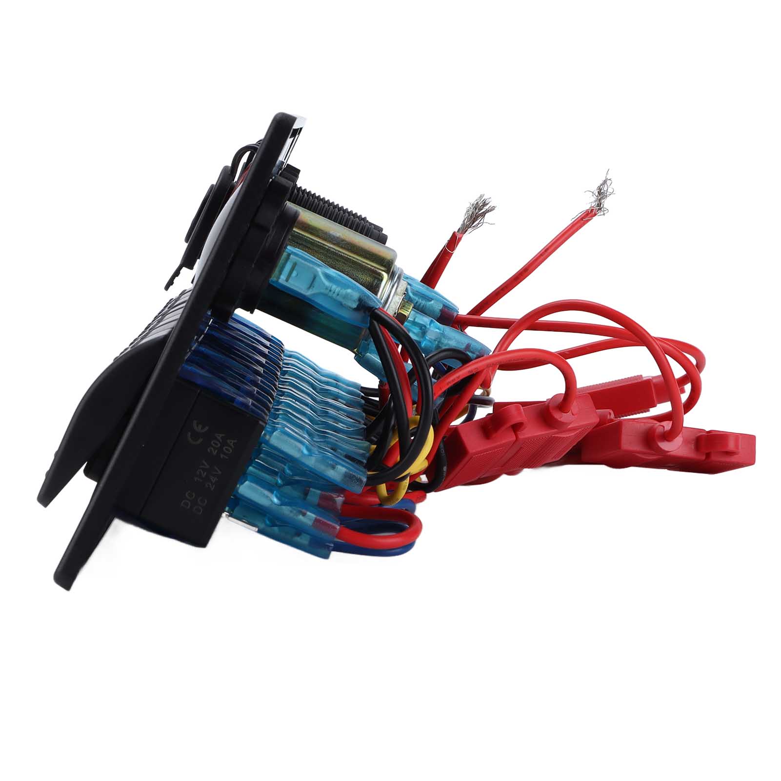 Schwarzes 8-schalter-wippfeld Mit Led-hintergrundbeleuchtung Für Boote, Dc12-24v-modifikation, Marine-steuerbox, Wasserdichtes Schaltkit.