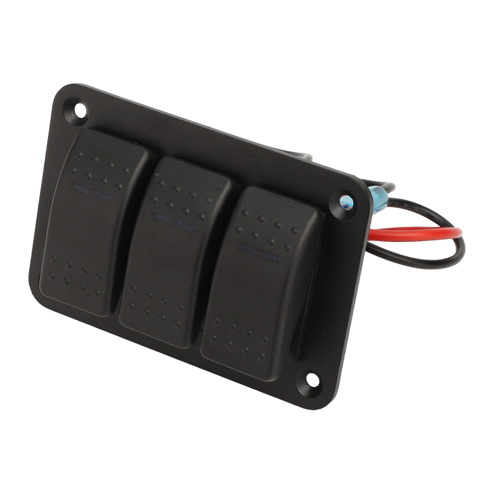 3-fach Ip65 Wasserdichtes Wippschalterpanel 12–24 V Dc Mit Blauer Beleuchtung, Universell Einsetzbar Für Boote, Lkws, Geländewagen Und Schiffe