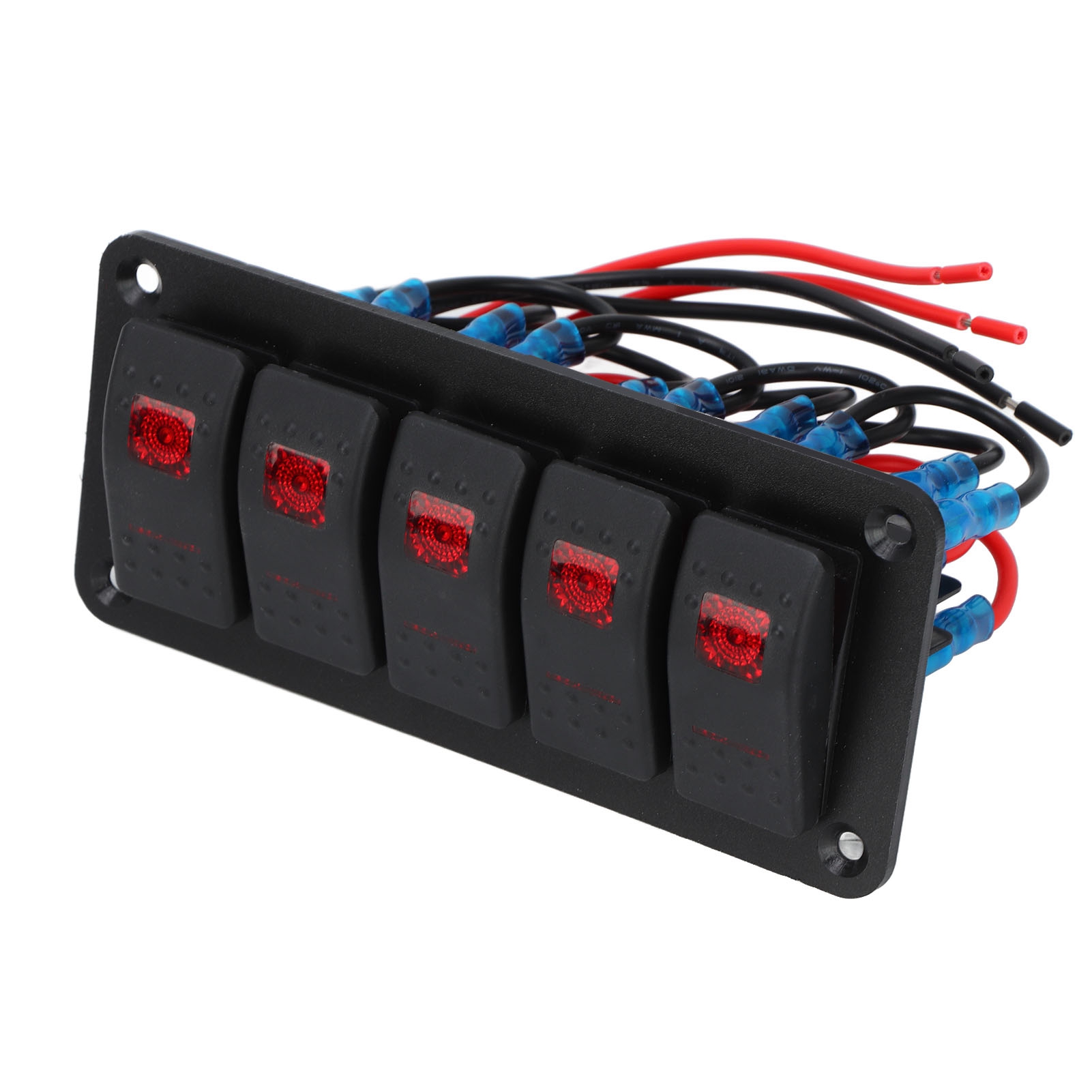 Wasserdichter Led-5-positionen-wippschalter Mit Aufkleber Für Boote, Wohnmobile, 12v/24v-gleichstrom-bedienfelder