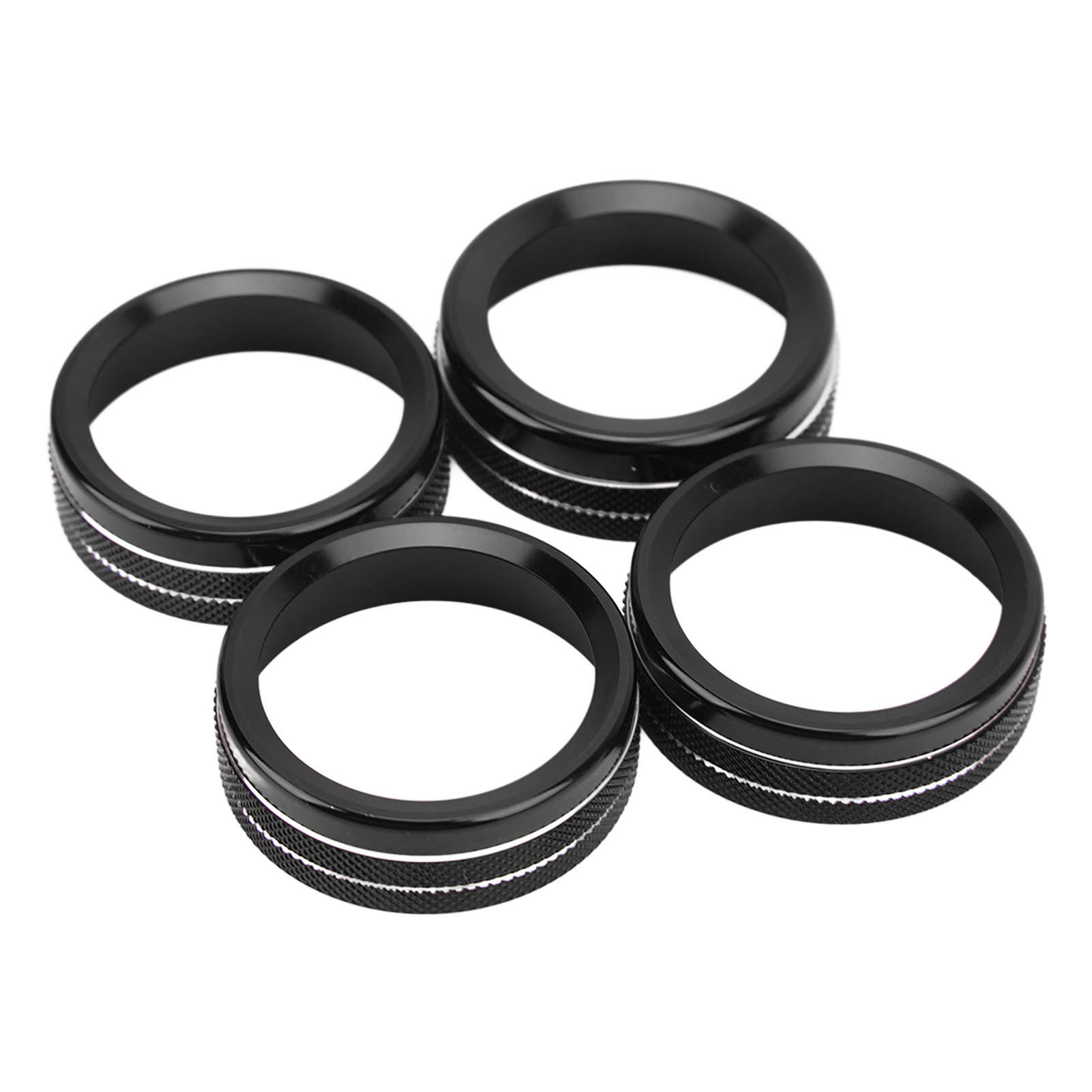 4 Aluminium-knopfblenden Für Die Mittelkonsole, Elegante Rostschutzringe, Kompatibel Mit Tacoma 2016–2022, Schwarz, 4er-set