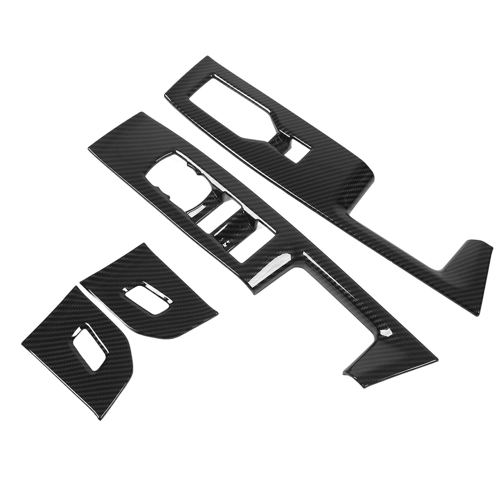 Satz Mit 4 Fensterheberschalterblenden Für Ford Ab 2021, Carbonfaser-finish, Türverkleidungs-austauschset.