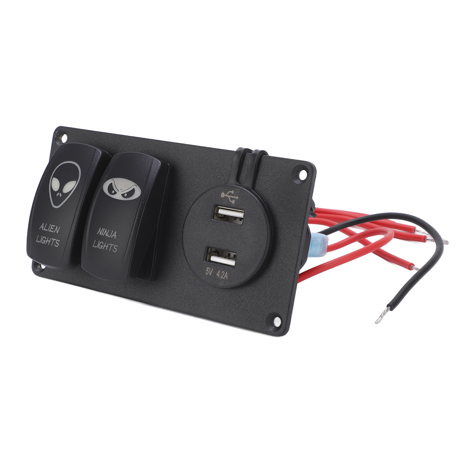 Doppelschalterfeld Für Auto, Boot, Wohnmobil 12/24v - Tragbarer Wippschalter