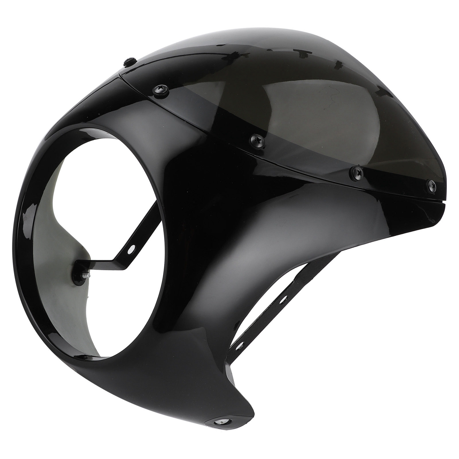 Universelle 7-zoll-motorrad-windschutzscheibe, Verkleidungs-windabweiser, Glänzend Schwarze Windschutzscheibe, Getöntes Glas, Motorradkompatibel