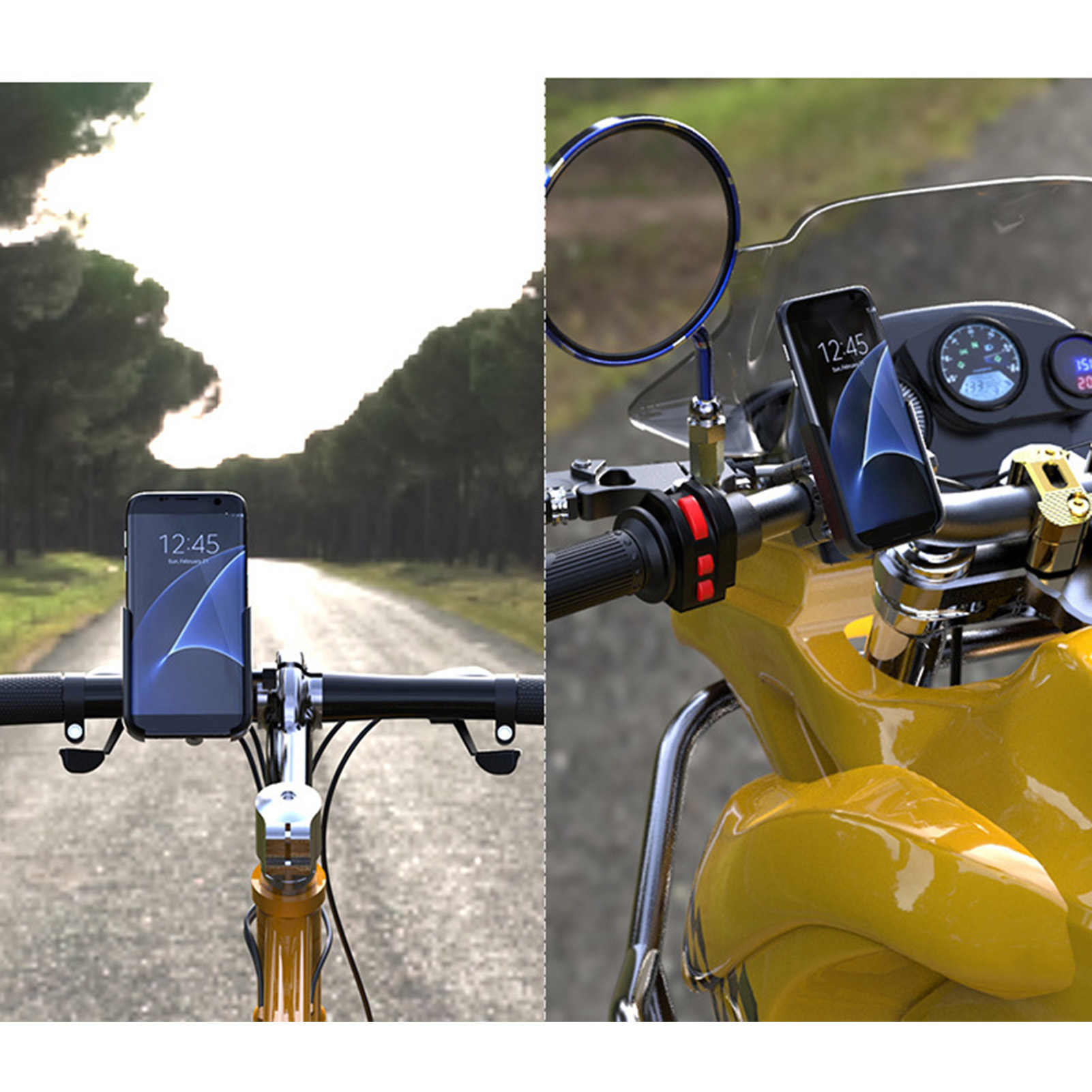 360° Drehbare Fahrrad-handyhalterung, Universelle Motorradlenkerhalterung Aus Aluminiumlegierung, Smartphone-gps-navigationshalterung, Robust Und Verstellbar.