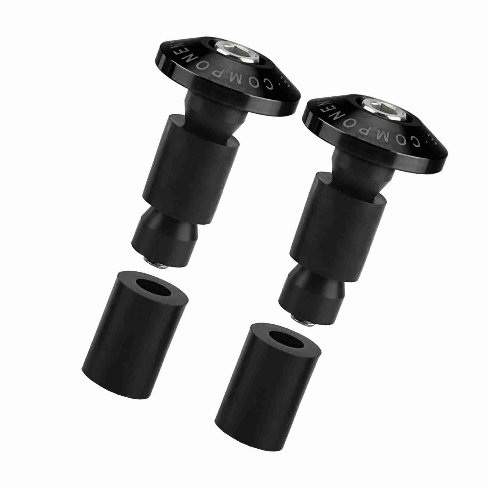 22-mm-motorradlenkerendkappen, Schwarze Anti-rutsch-kappen Für Renn-atv-offroad, 7/8-zoll-griffendkappen, Schutzset.