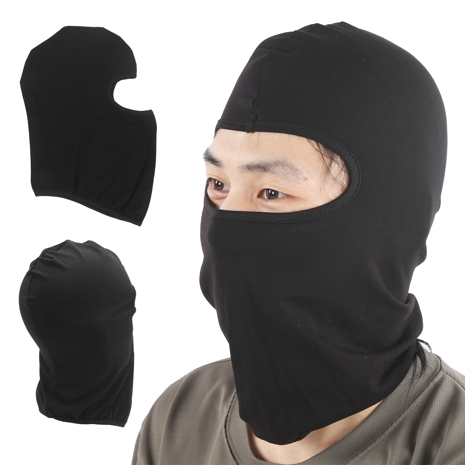 Belüfteter Motorrad-nackenwärmer, Winddichter Gesichtsschal, Leichte Sturmhaube Zum Skifahren, Laufen, Reiten, Bauarbeiten, 2er-set, Schwarz, Atmungsaktiv, Uv-schutz.