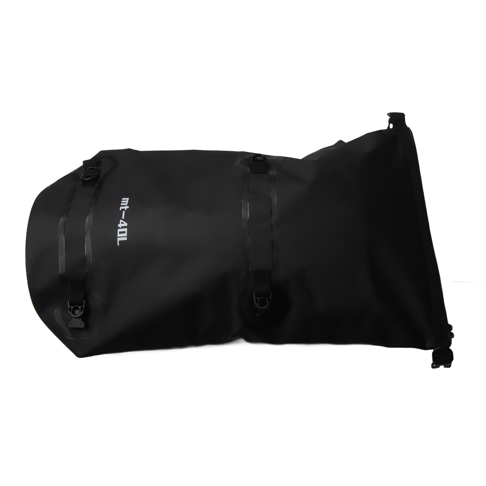 Wasserdichte Motorrad-reisetasche (40 L), Wasserabweisendes Material, Großes Fassungsvermögen, Strapazierfähige Motorrad-gürteltasche Mit 4 Schnellverschlussgurten, Schwarz