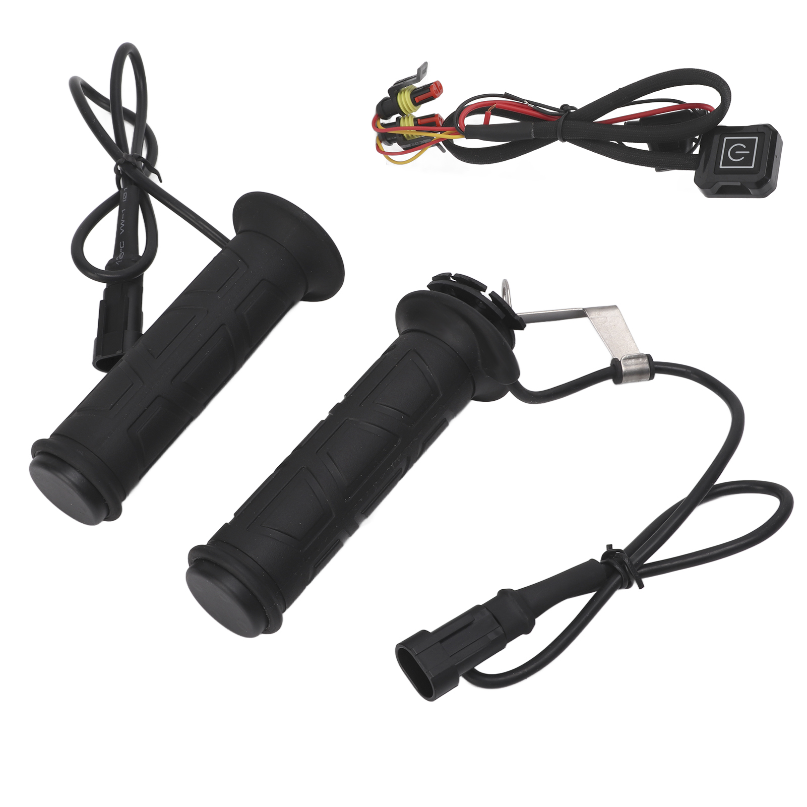 Elektrisch Beheizte Griffe, 1 Paar, Einstellbare Temperatur, Winter-handwärmer Für Motorrad/quad, 7/8 Zoll Lenker, Schwarz Mit Schalter.
