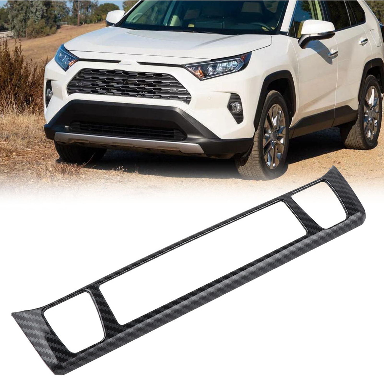 Dekorative Leiste In Carbon-optik Für Den Sitzheizungsschalter, Schutzleiste, Kompatibel Mit Rav4 2019, 1 Stück, Schwarz, Fahrzeuginnenraum.