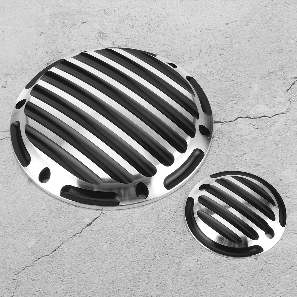 Motorrad-derby-trimmer-kupplungsseitendeckel-motorsteuerkappe, Schwarz Verchromt, Passend Für Touring Fld Fxd Xl883 Xl1200 96-13
