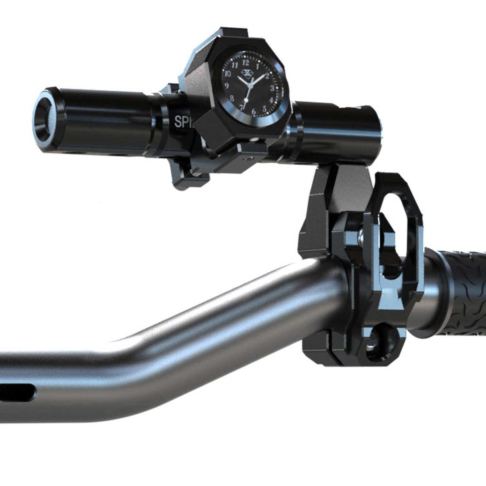 Hochleistungs-motorradlenkerhalterung (22 Mm) Aus T6063-aluminium, Schwarzer Mehrzweckhaken, Hohe Belastbarkeit, Universelle Lenkerhalterung, Robust Und Langlebig.