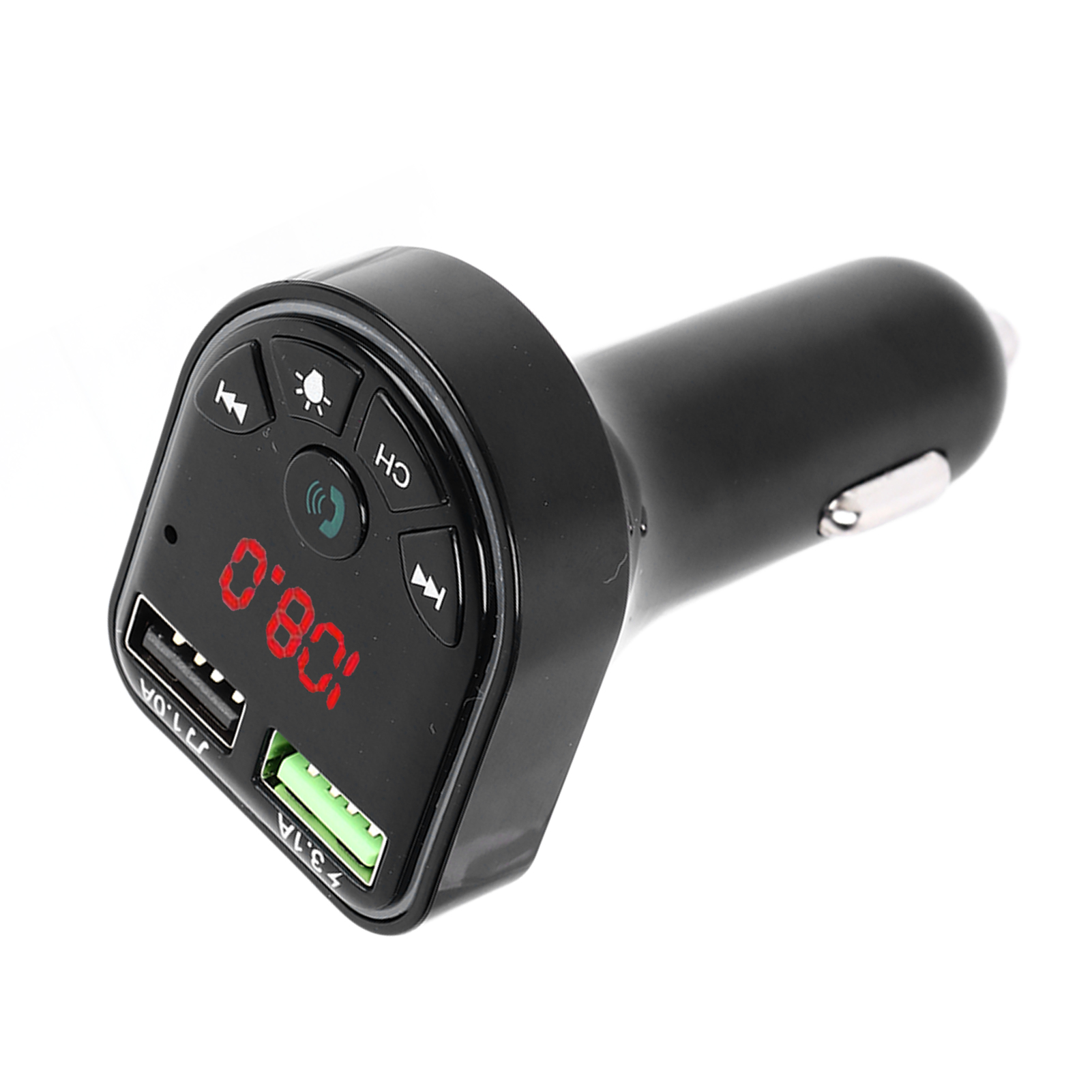 Bluetooth-transmitter Mit Integrierter Umgebungsbeleuchtung, Schnellladefunktion, Freisprechfunktion Und Mp3-player Für Autos.