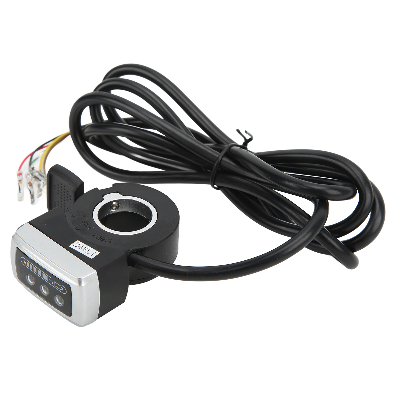 6-adriger Gasgriff Mit Ein-/ausschalter Und Batterieanzeige, 22 Mm Öffnung, Für 24-v-elektrofahrräder Und -roller.