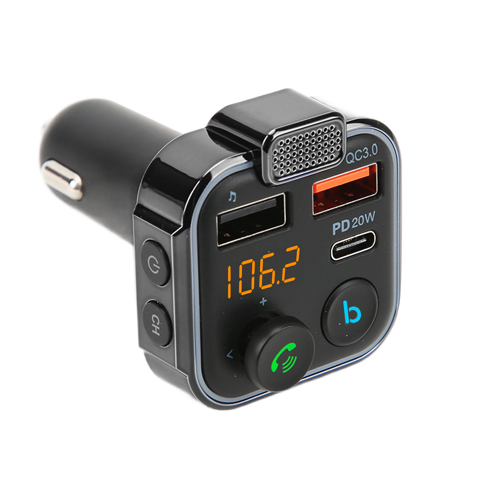 Bluetooth-fm-transmitter Für Autos V5.0, Dual-usb-qc3.0-schnellladefunktion, Hifi-klang, 12–24-v-freisprecheinrichtung