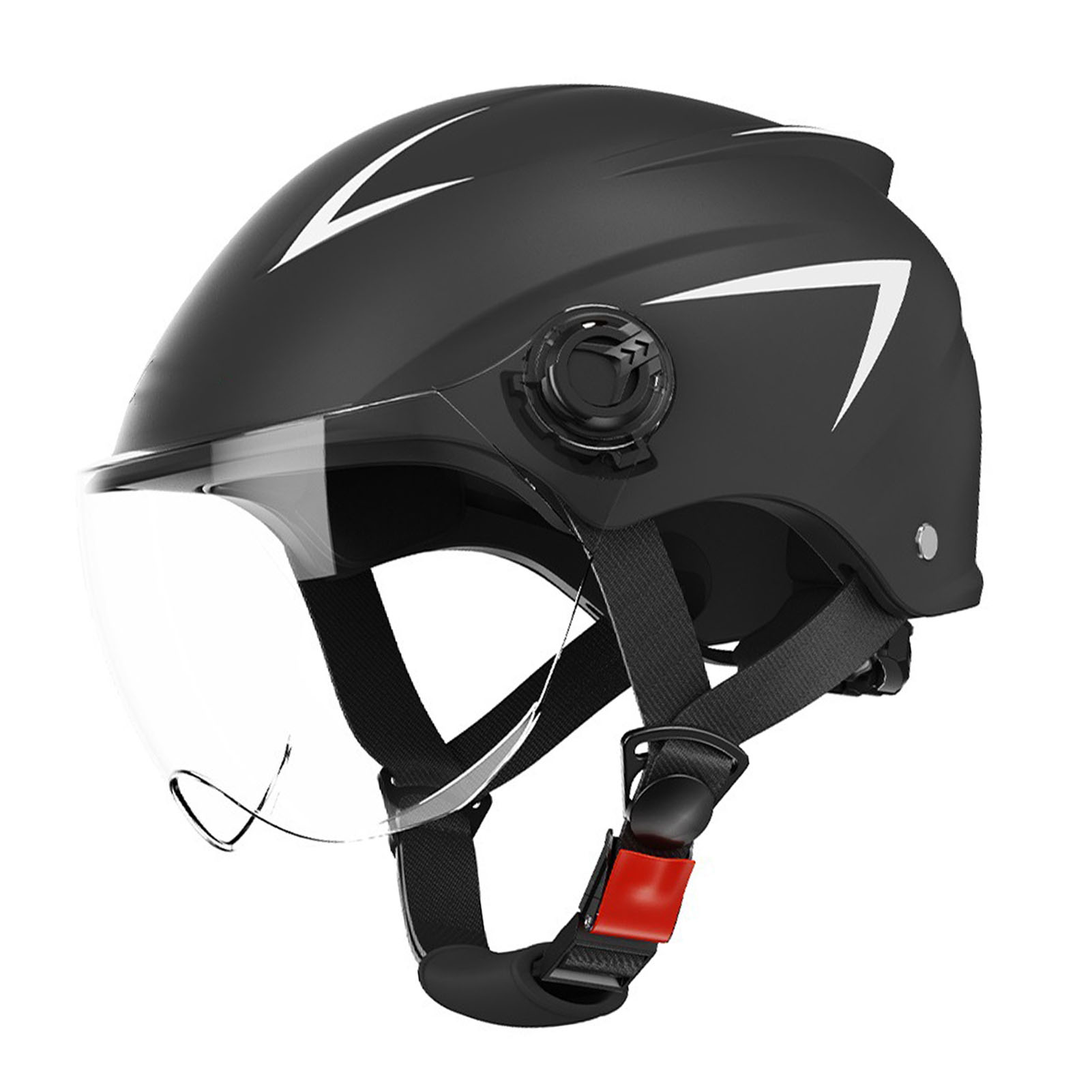 Klappbarer Motorradhelm Mit Uv-schutz, Sonnenschutz, Ganzjährig Einsetzbar, Schwarz, Unisex, Aerodynamische Helmschale.