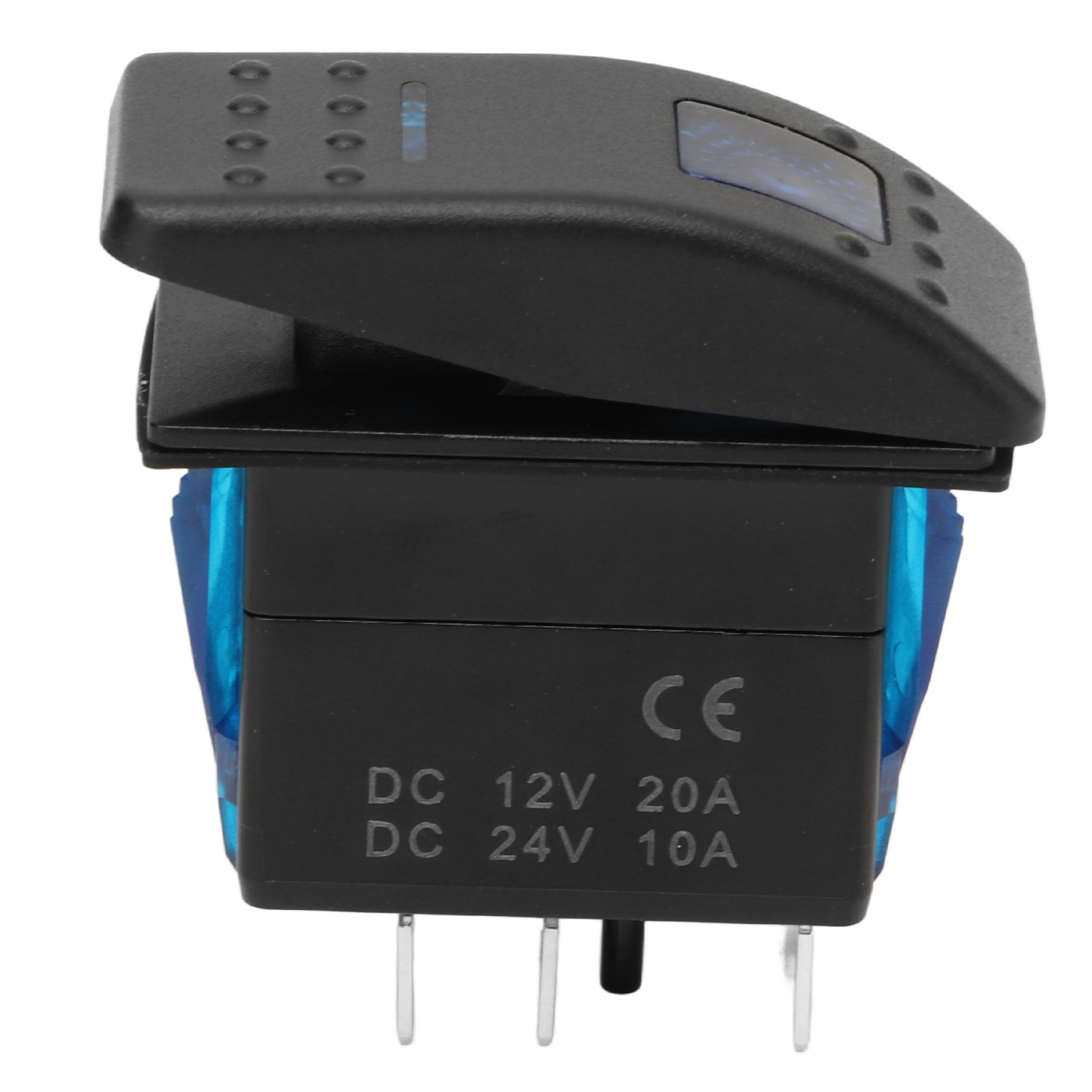 Wasserdichter 5-poliger Kippschalter, Einpolig, Zweifach Betätigbar, Mit Blauer Led-hintergrundbeleuchtung, Für 12-24v Boote, Suvs Und Lkws.