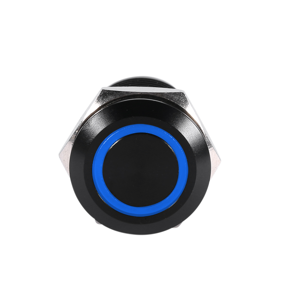 12 Mm Schwarzer Led-momentantaster, 2a Beleuchteter Taster, Kfz-gehäuse, Temporäre Steuerung, Hintergrundbeleuchteter Druckschalter.