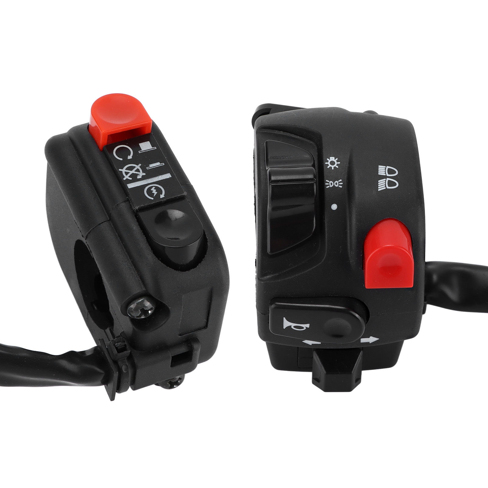 Paar 22-mm-motorradlenkerschalter, Linker Und Rechter Schalter Für Hupe, Blinker, Elektrostarter Und Nebelscheinwerfer