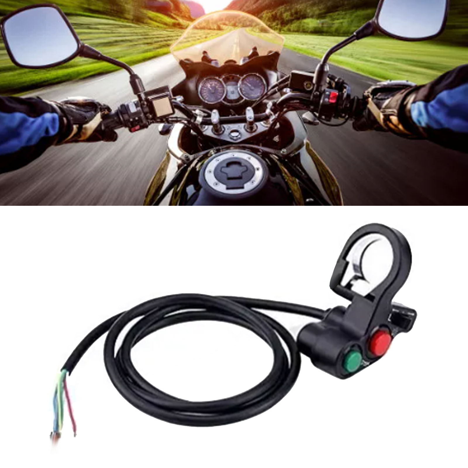 Motorradlenkergriff, Wasserdichter Schalter, Farbige Tasten, Komfortable Haptik Für Motorrad Und Mountainbike