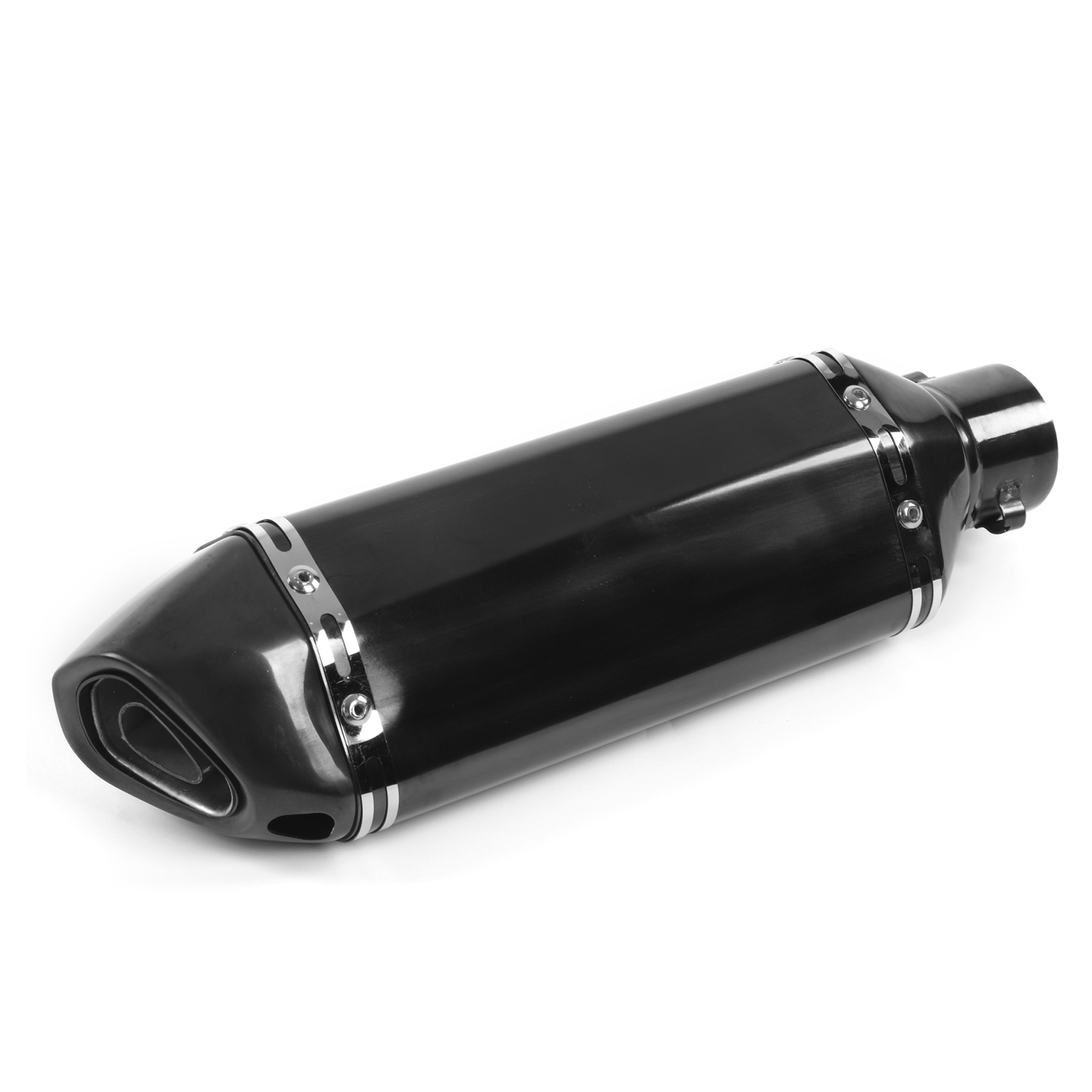 Kompakter Sechseckiger Motorradauspuff, Schwarzes Metall-ersatzteil Für Yamaha, Motorradschalldämpfer.