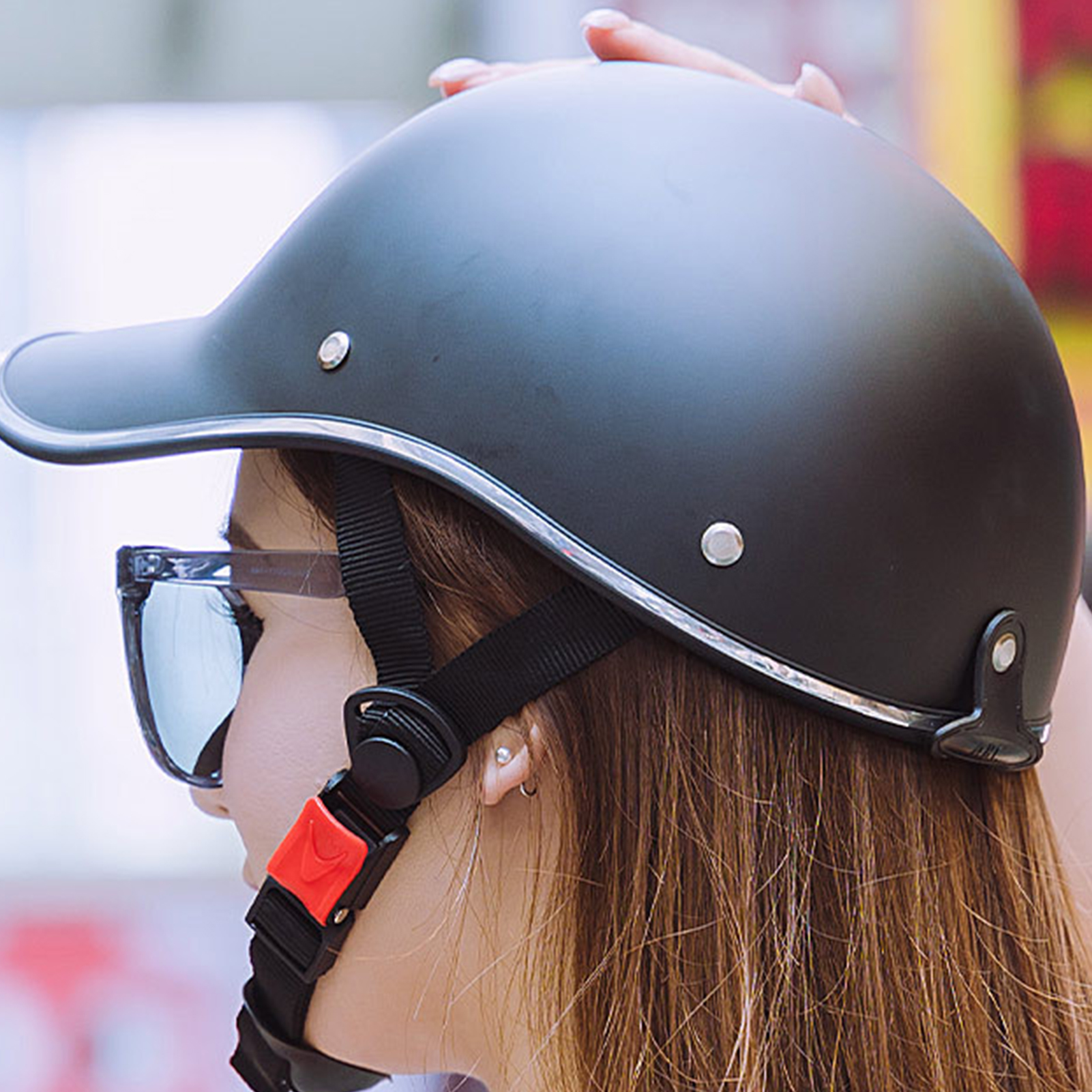 Motorradhelm Im Baseball-stil, Schwarze Abs-hartschale, Leicht, Atmungsaktiv, Verstellbar, Herren-schutz