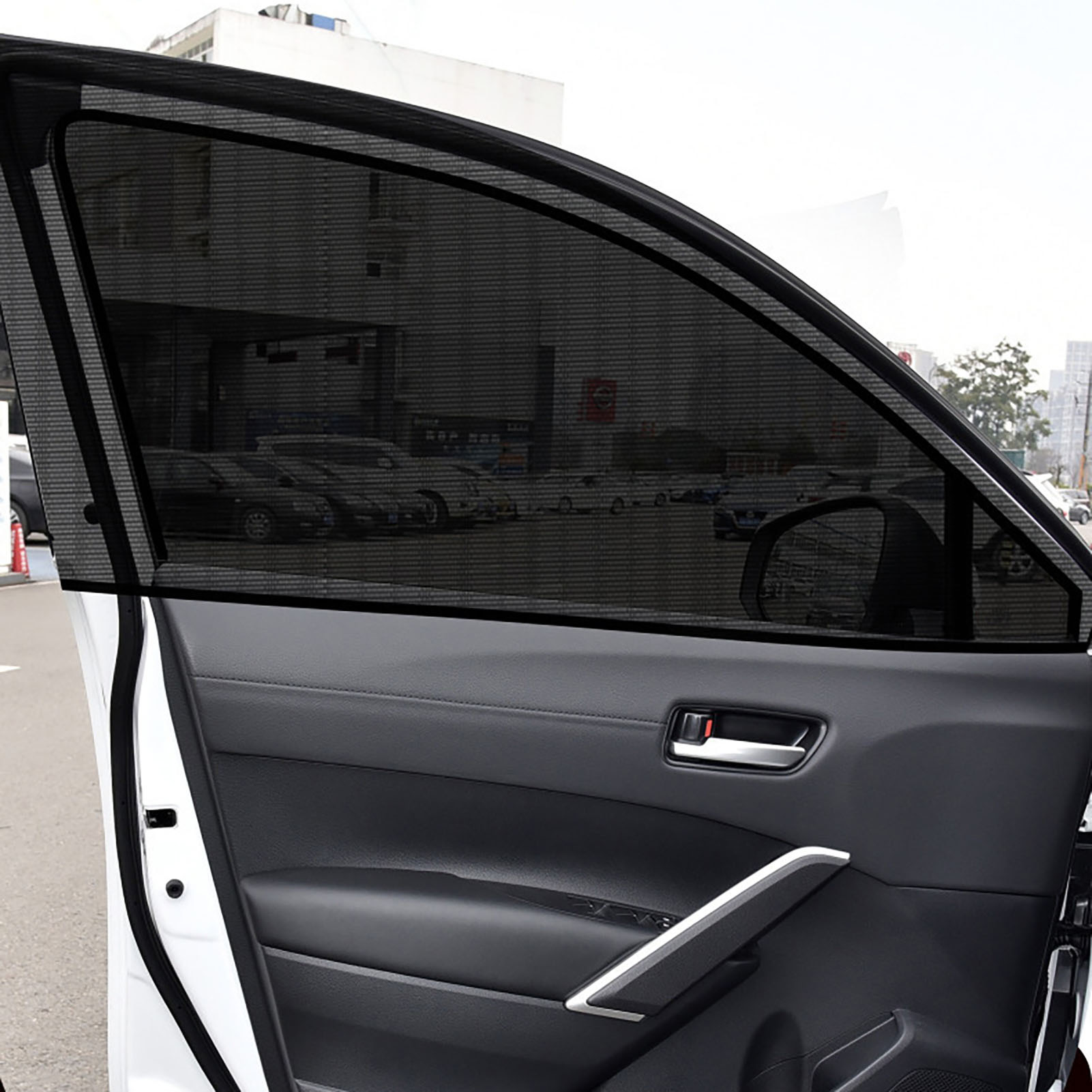 Sonnenschutz Für Autos, Atmungsaktives Netzgewebe, Uv-schutz, Für Große Windschutzscheiben, Leicht, Flexibel, Tragbarer Sonnenschutz, Schwarzer Vorhang