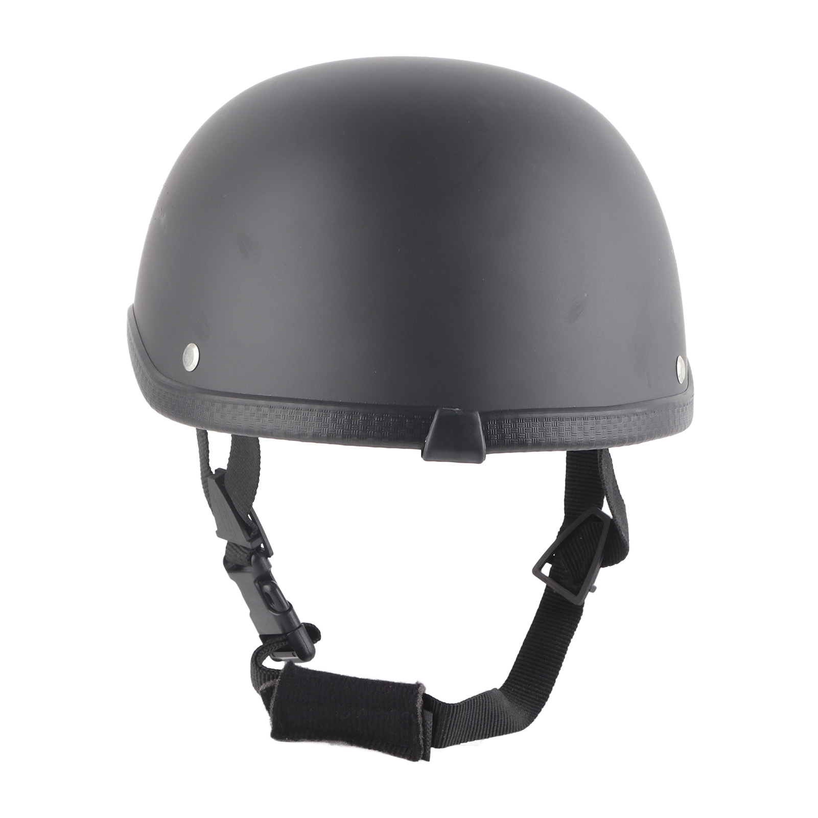 Flacher Halbgesichts-motorradhelm, Mattschwarze Helmschale, Größe L, Leicht Und Komfortabel