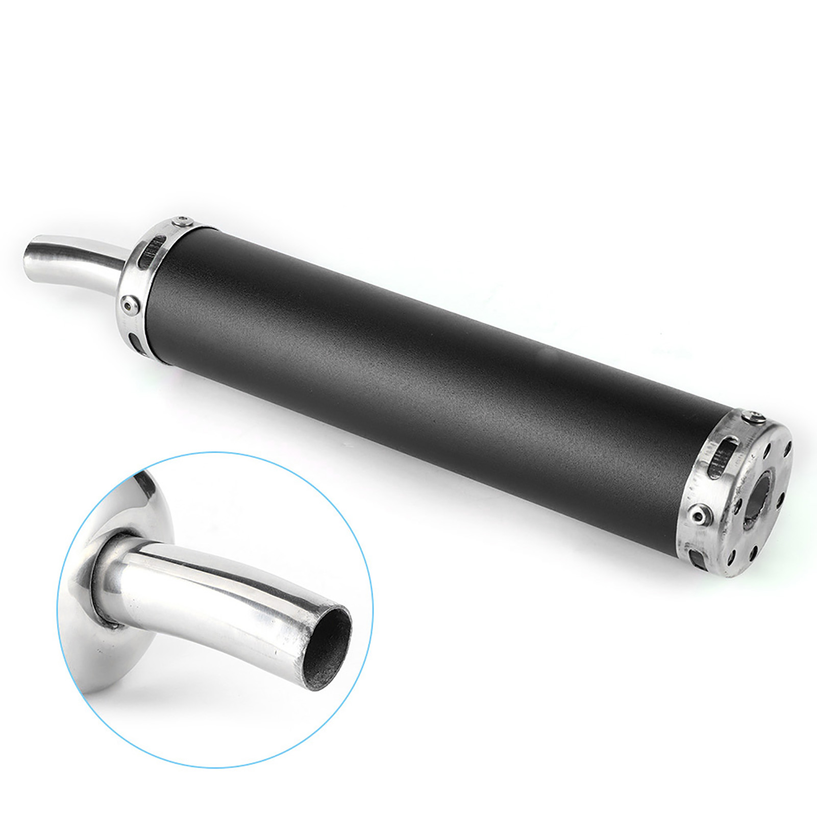 Auspuffschalldämpfer Aus Edelstahl, 20 Mm/0,8 Zoll, Modifizierte Teile Für Zweitaktmotorräder, Schwarz