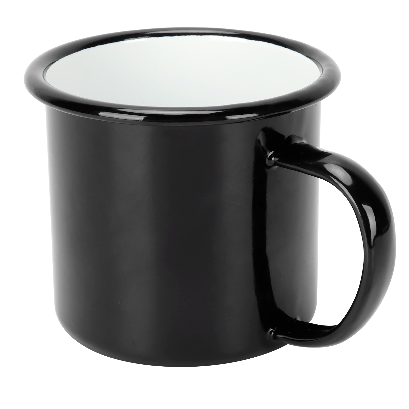 8 Cm Großer, 350 Ml Emaillebecher, Umweltfreundlich, Dickwandig, Für Kaffee, Wein Oder Wasser, Schwarzes Zubehör